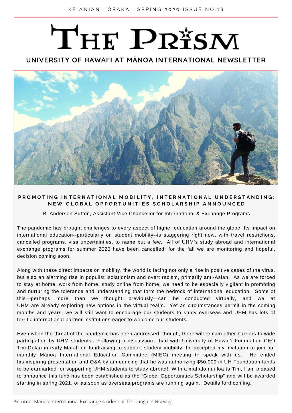 The Prism UHM International Newsletter