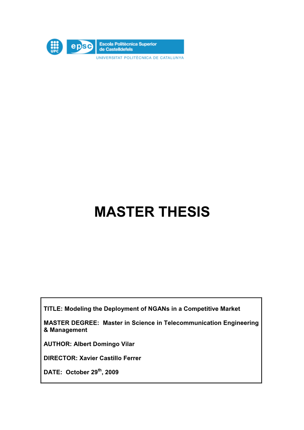 Master Thesis