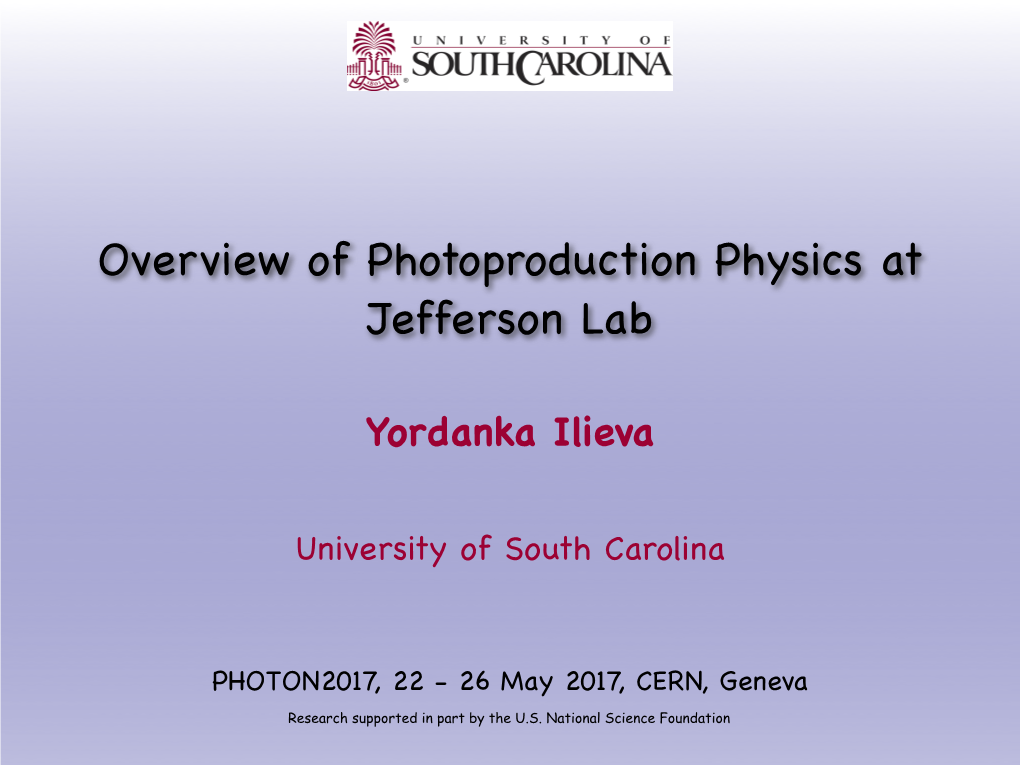 Overview of Photoproduction Physics at Jefferson Lab