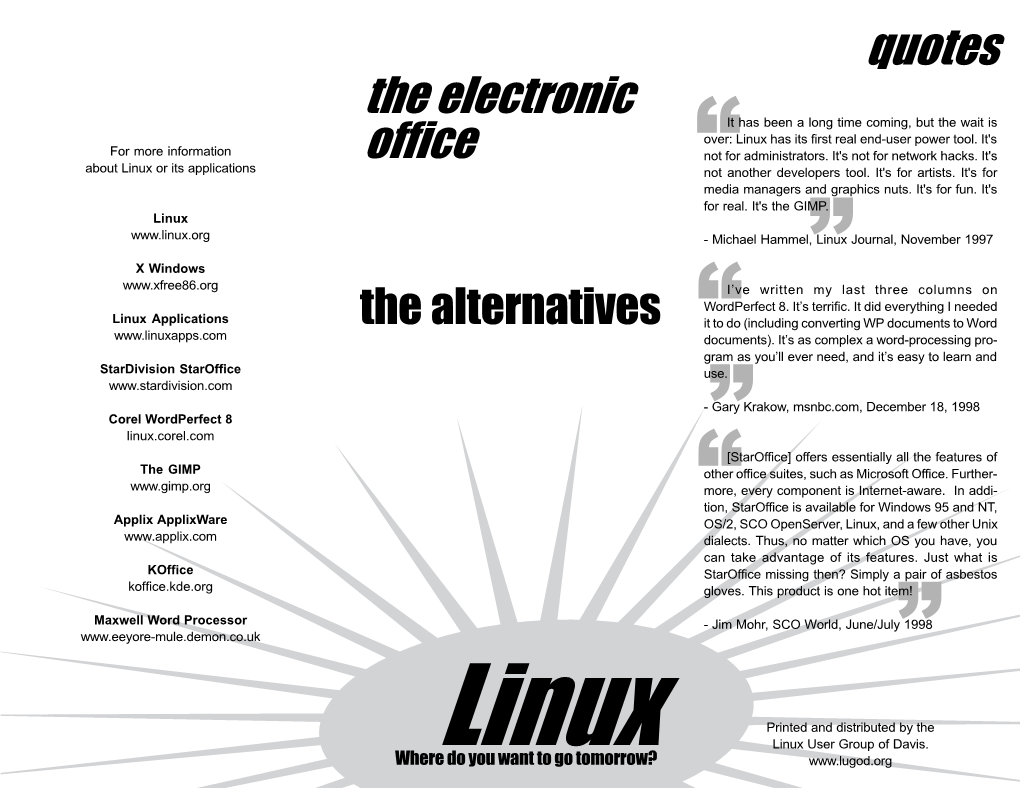 The Electronic Office the Alternatives Quotes