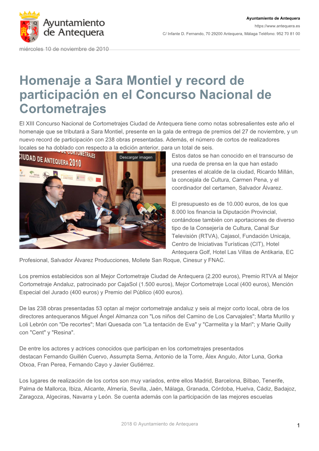 Homenaje a Sara Montiel Y Record De Participación En El Concurso