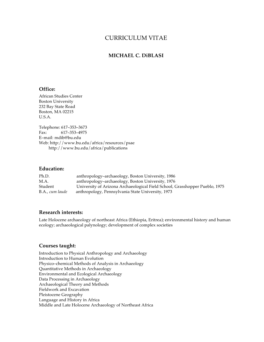 Curriculum Vitae