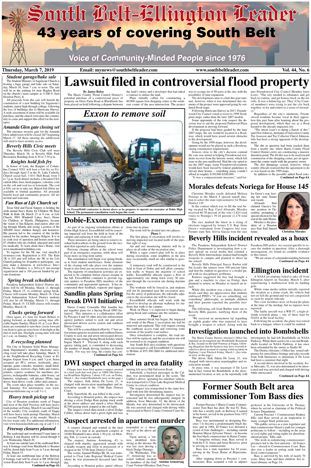 South Belt-Ellington Leader, Thursday, March 7, 2019