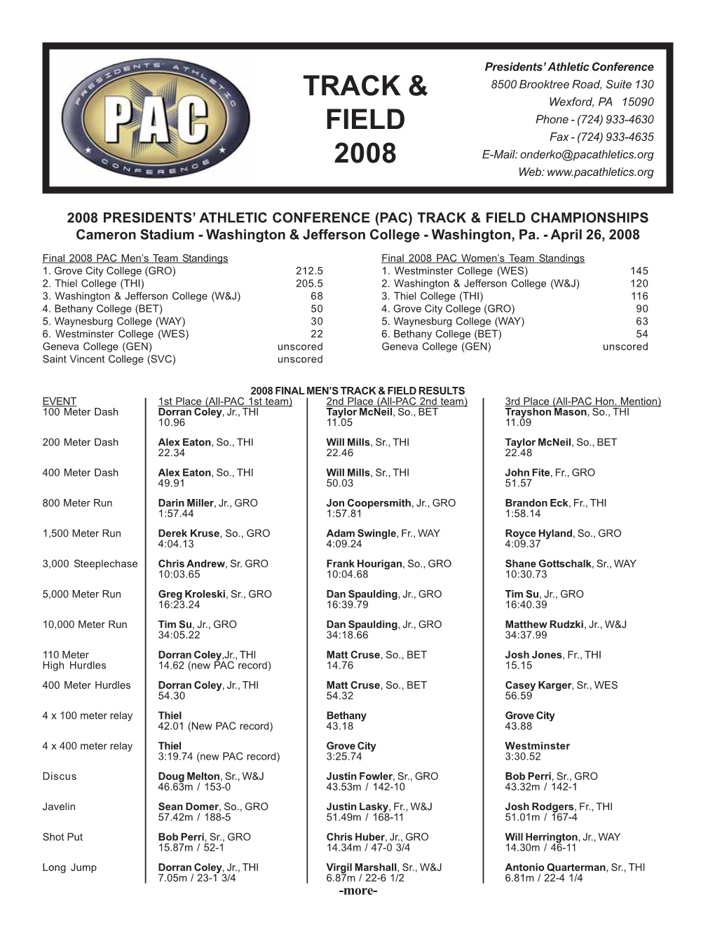 PAC Track-Field Championships