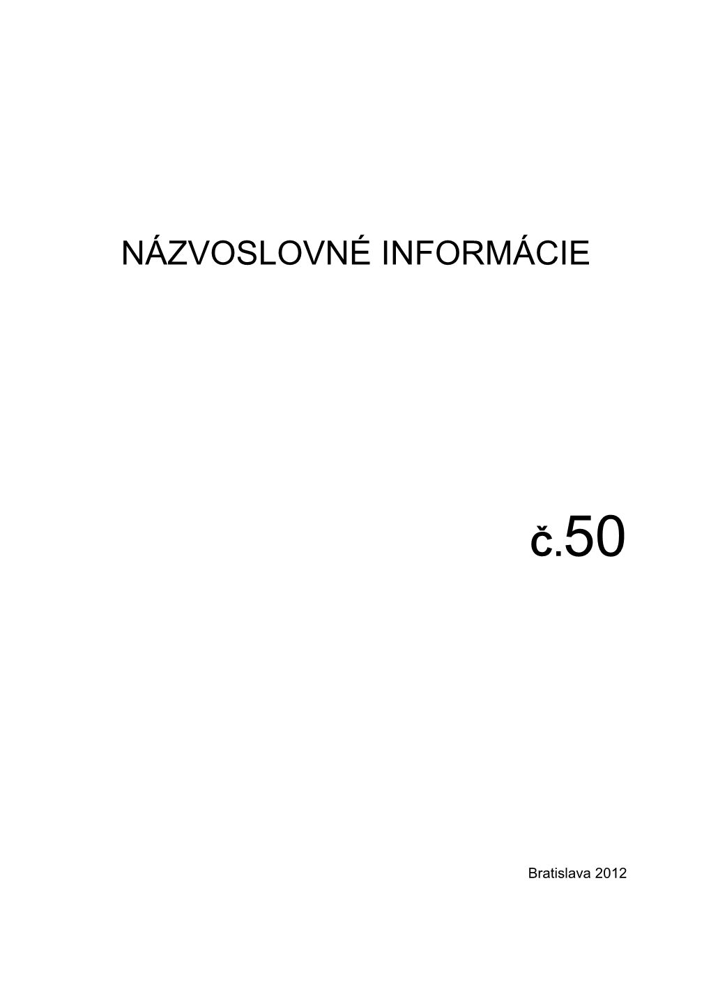 Názvoslovné Informácie Č.50