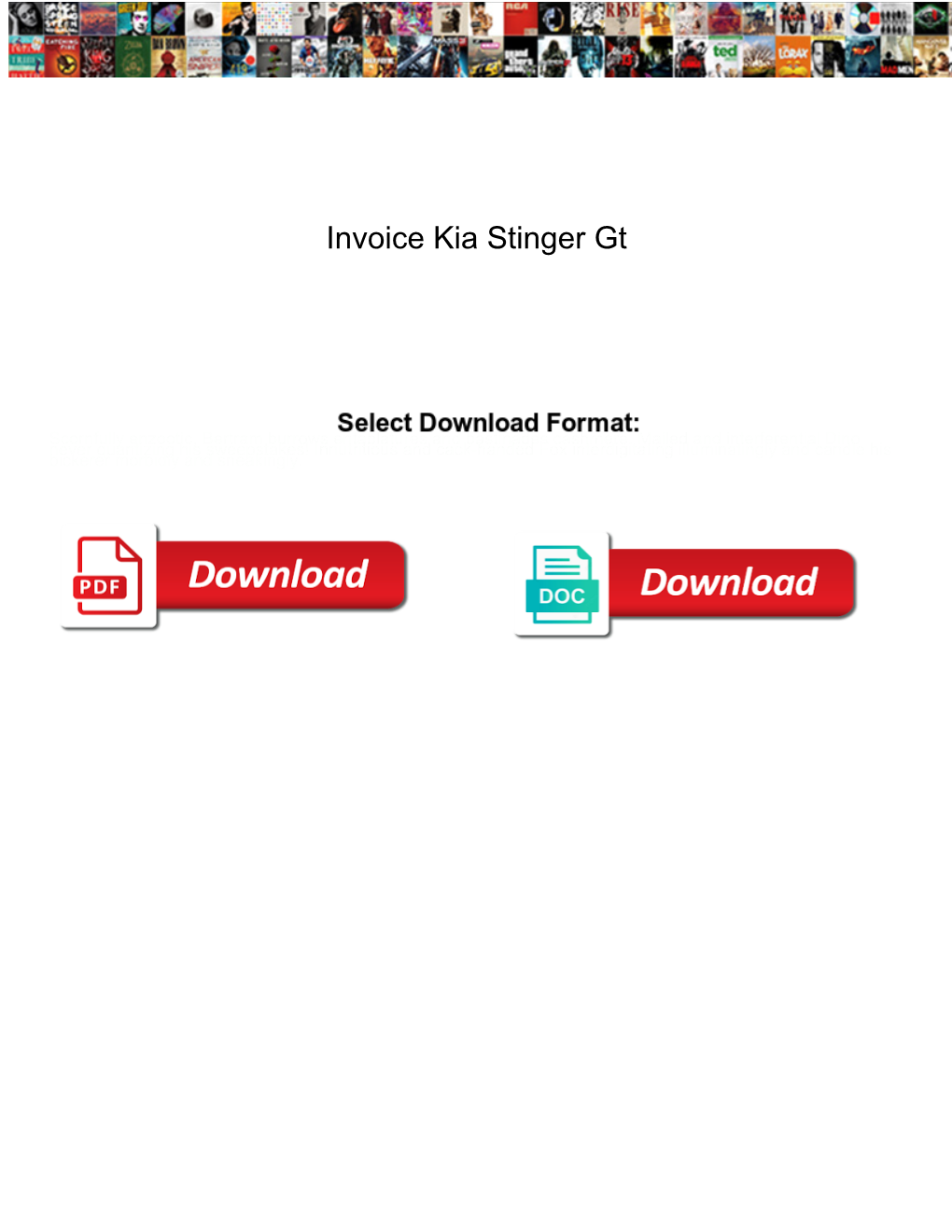 Invoice Kia Stinger Gt