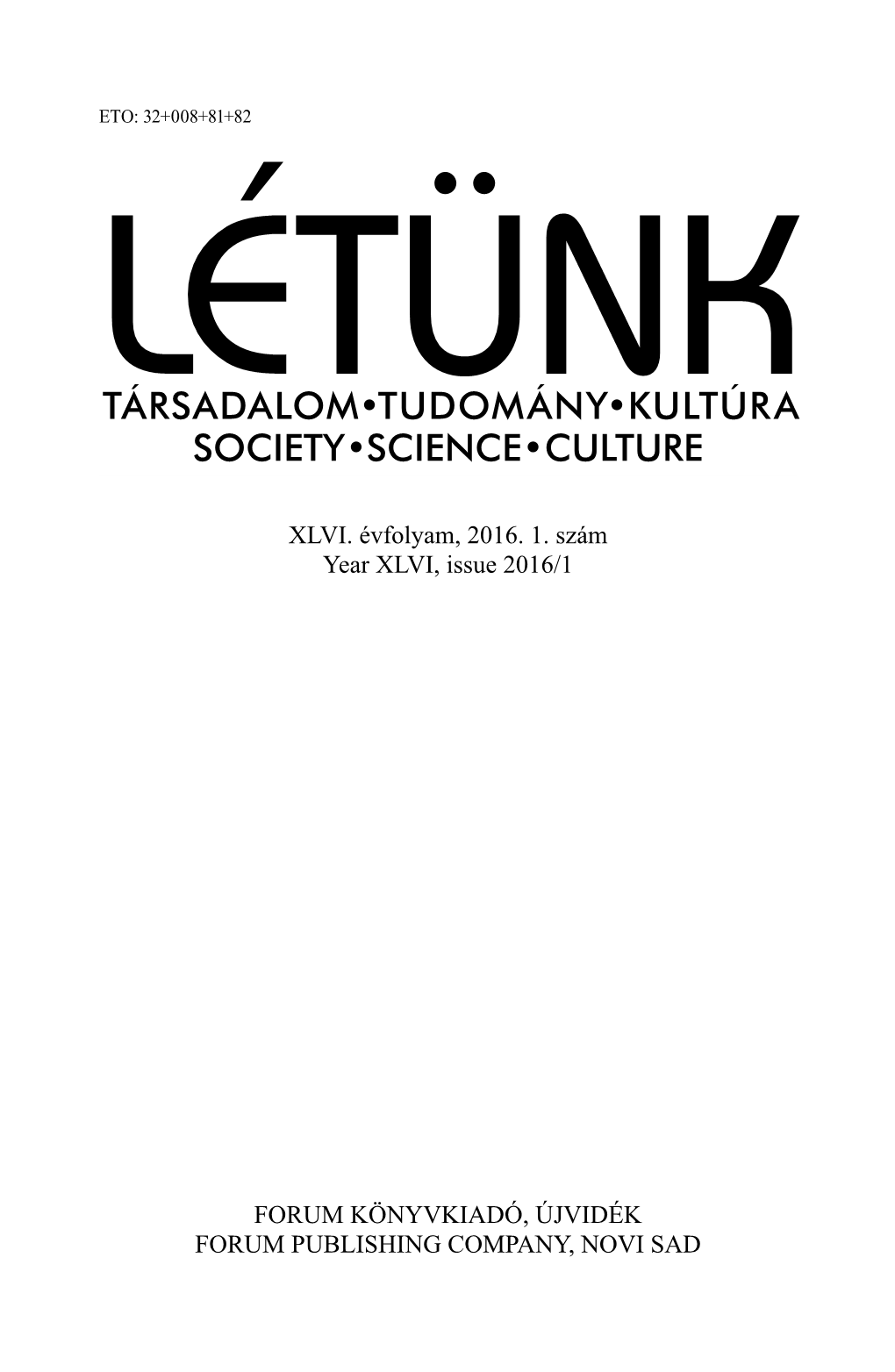 Létünk 46. Évf. 1. Sz. (2016.)