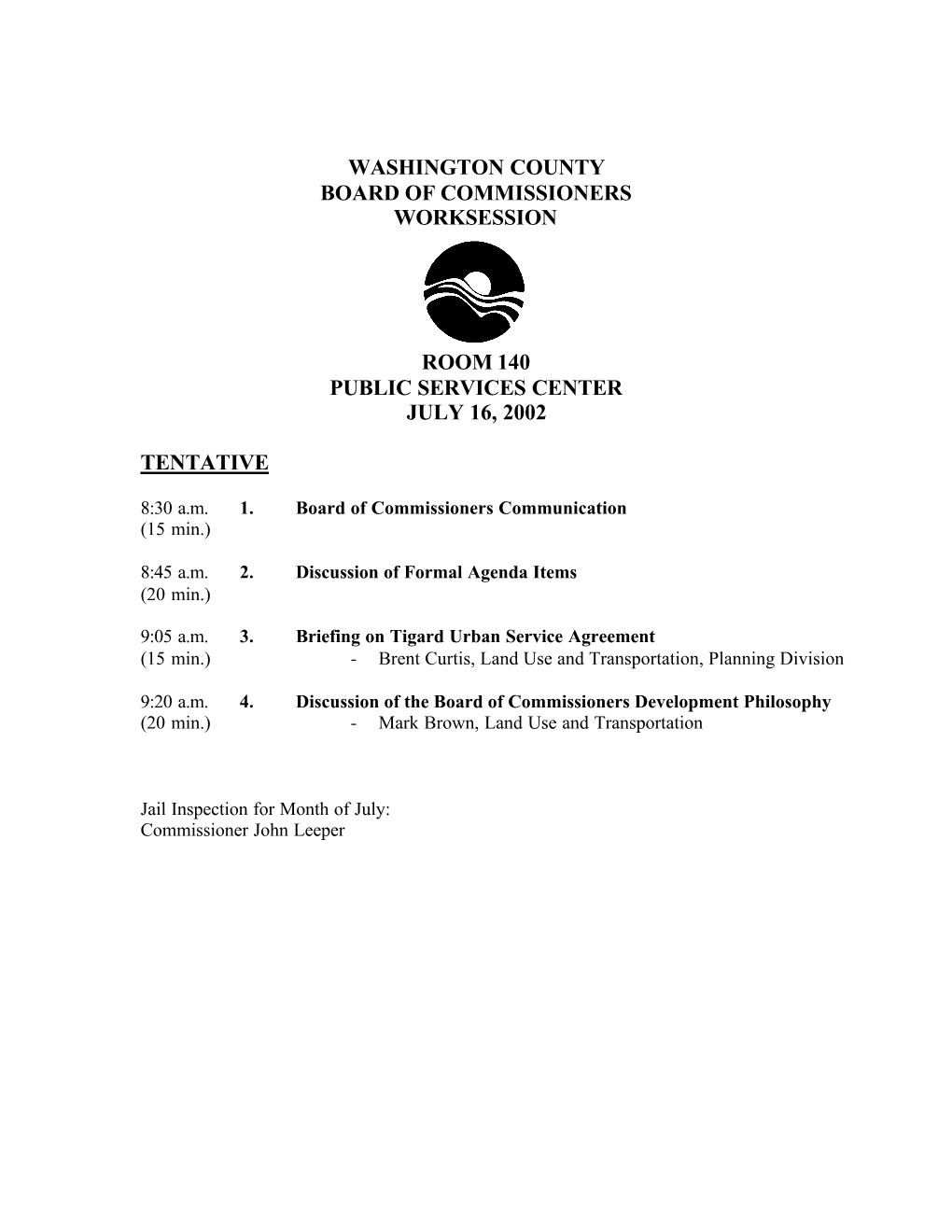 BOC Agenda 07-16-2002