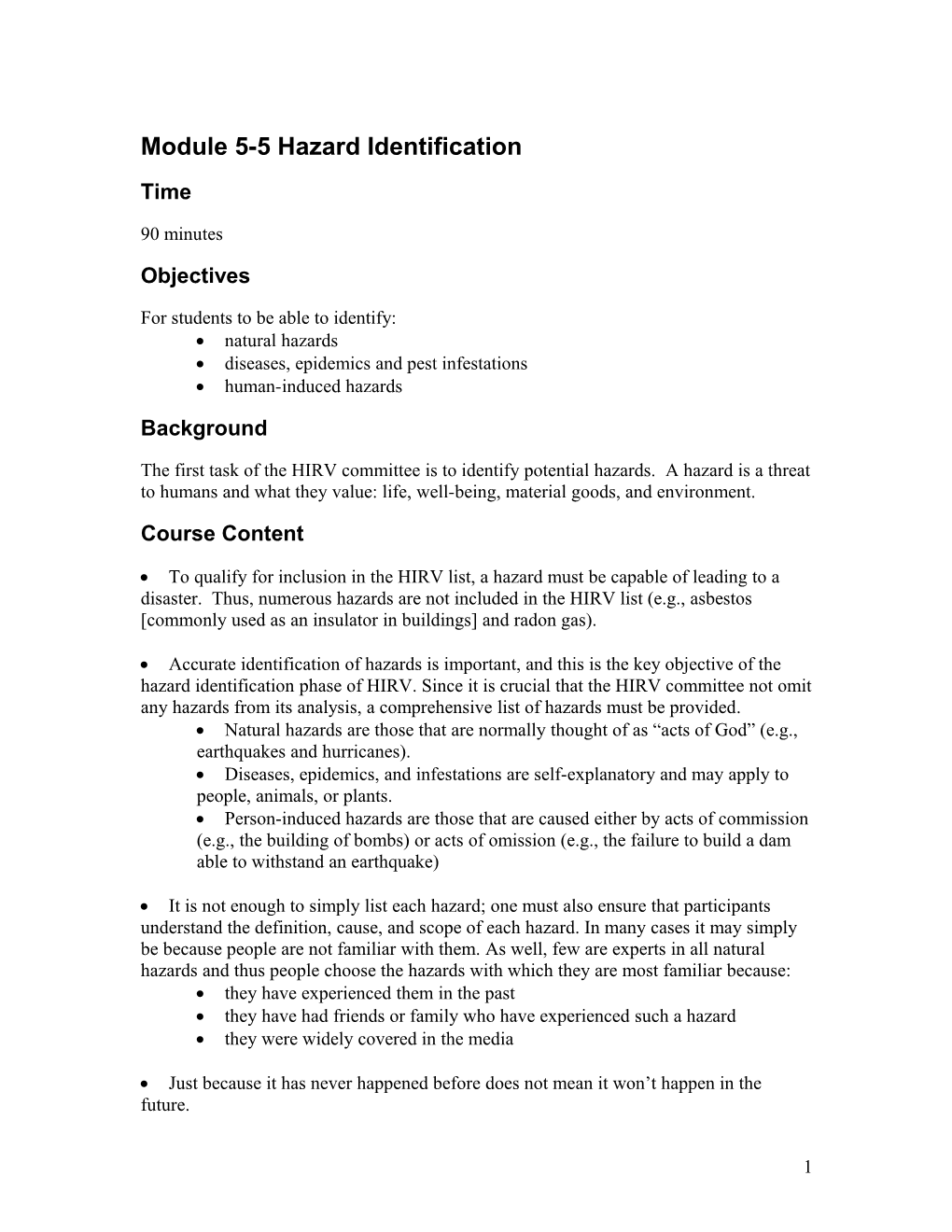 Module 5-5 Hazard Identification