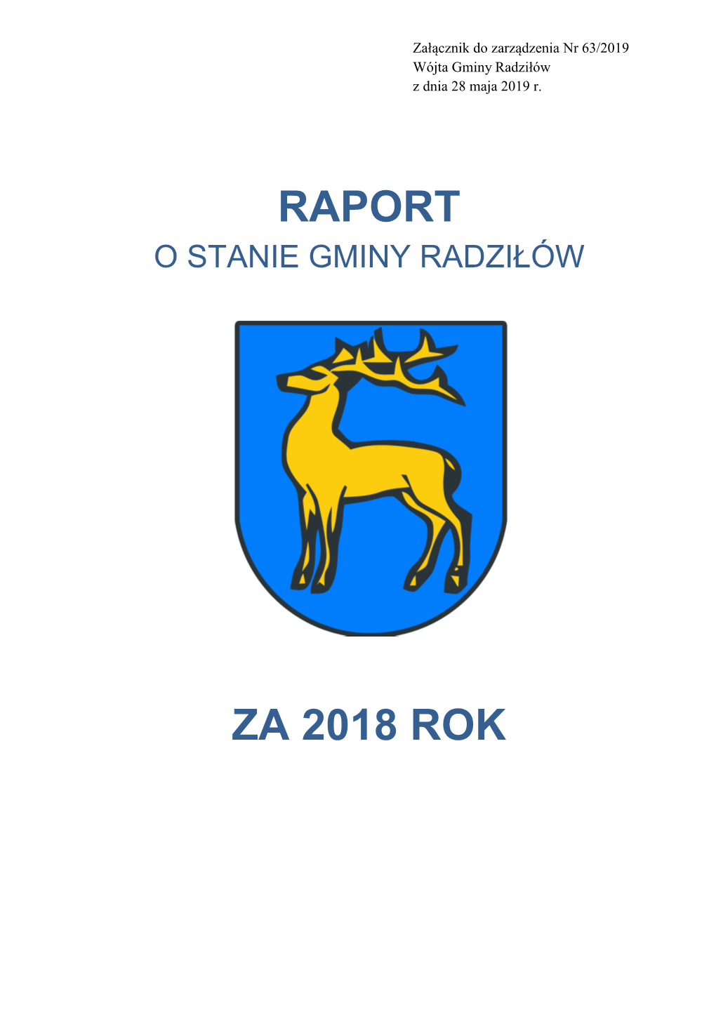 Raport O Stanie Gminy Radziłów W 2018 R