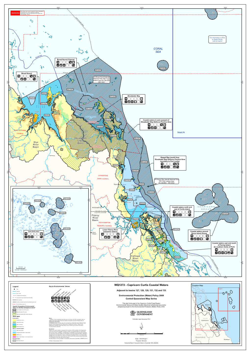 WQ1272 Capricorn Curtis Coastal Waters Plan Map for Environmental