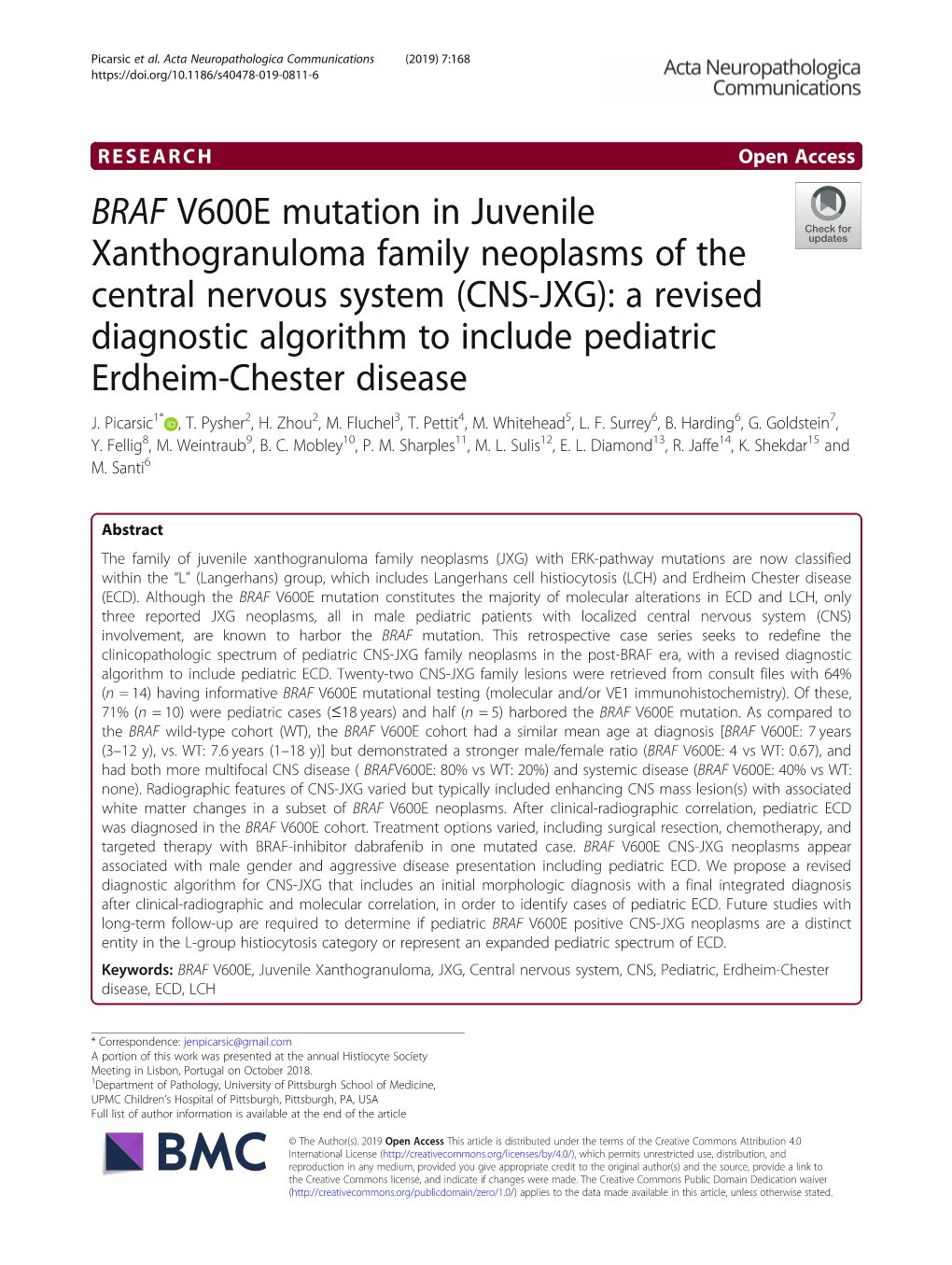 CNS-JXG): a Revised Diagnostic Algorithm to Include Pediatric Erdheim-Chester Disease J