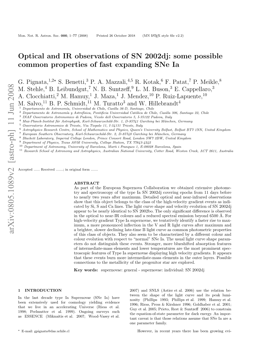 Optical and IR Observations of SN 2002Dj: Some Possible Common
