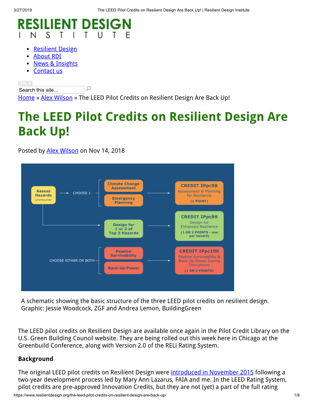 LEED Pilot Credits on Resilient Design Are Back Up! | Resilient Design Institute