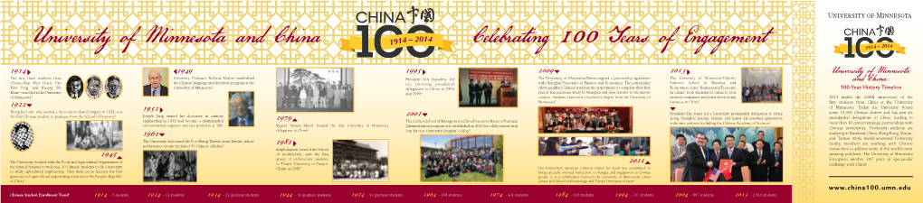 Celebrating 100 Years of Engagement University of Minnesota and China