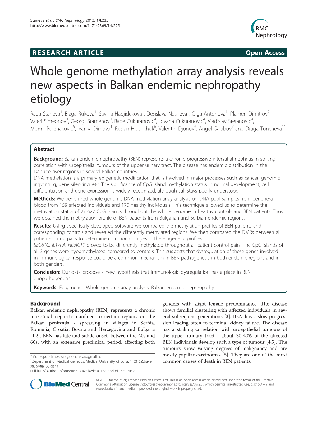 Whole Genome Methylation Array Analysis Reveals New Aspects In