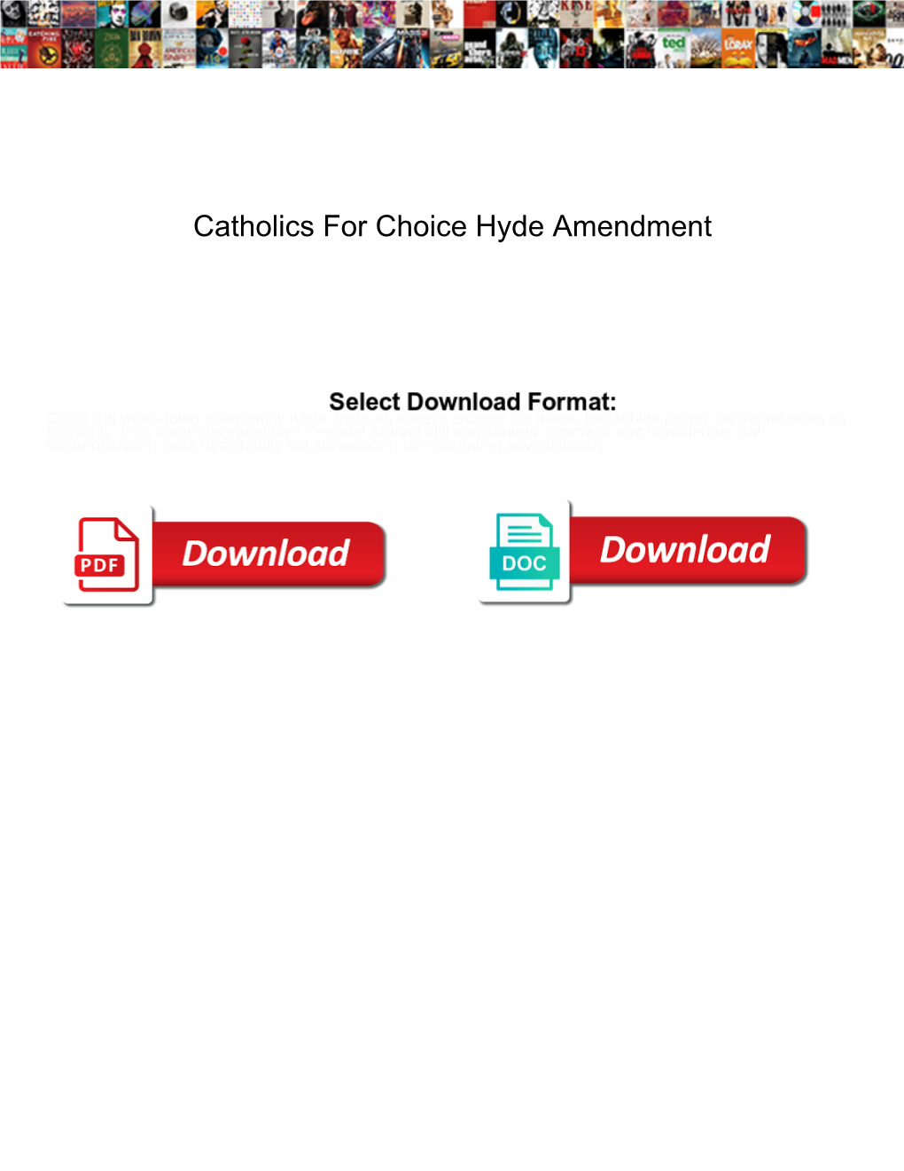 Catholics for Choice Hyde Amendment