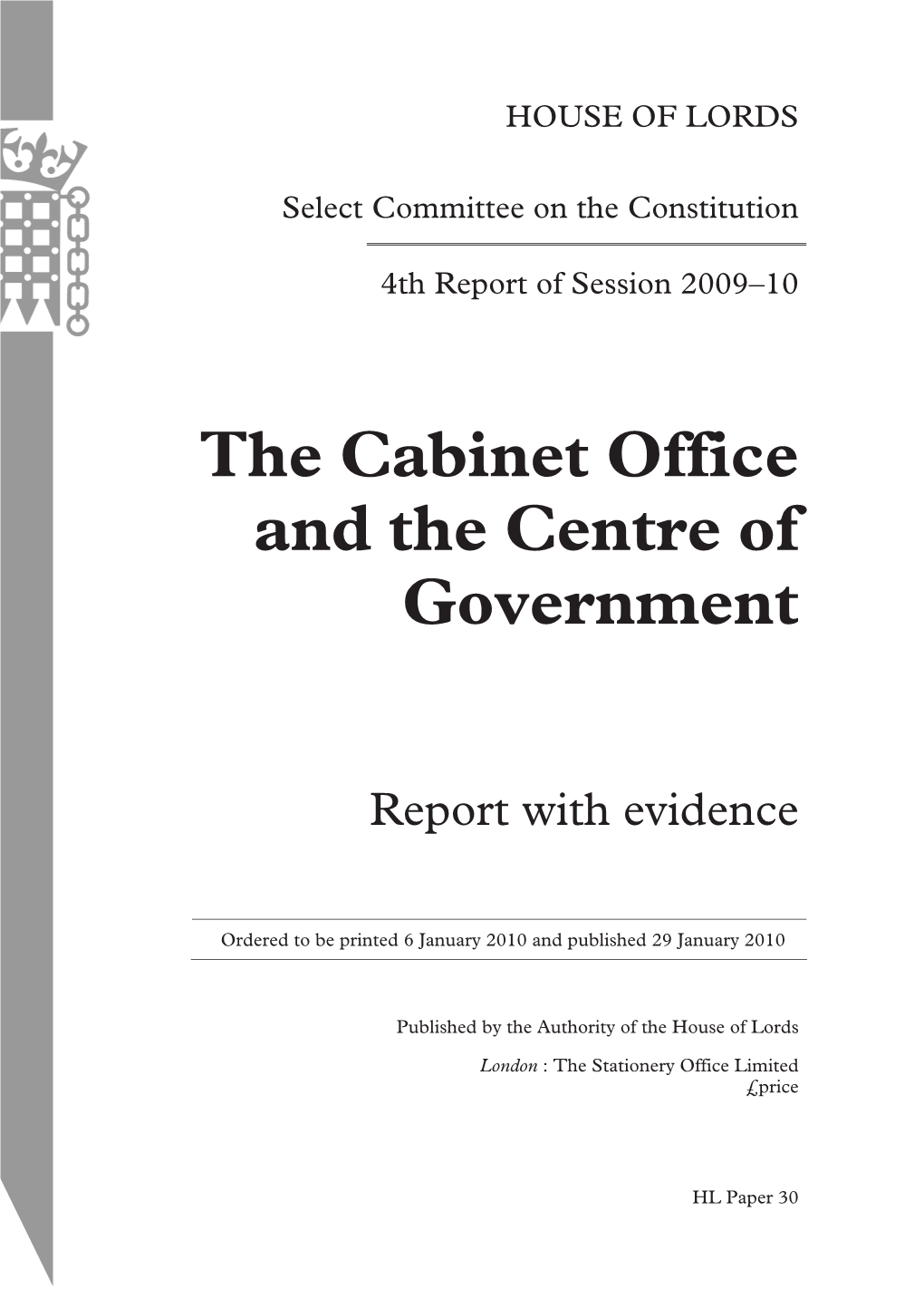 The Cabinet Office and the Centre of Government