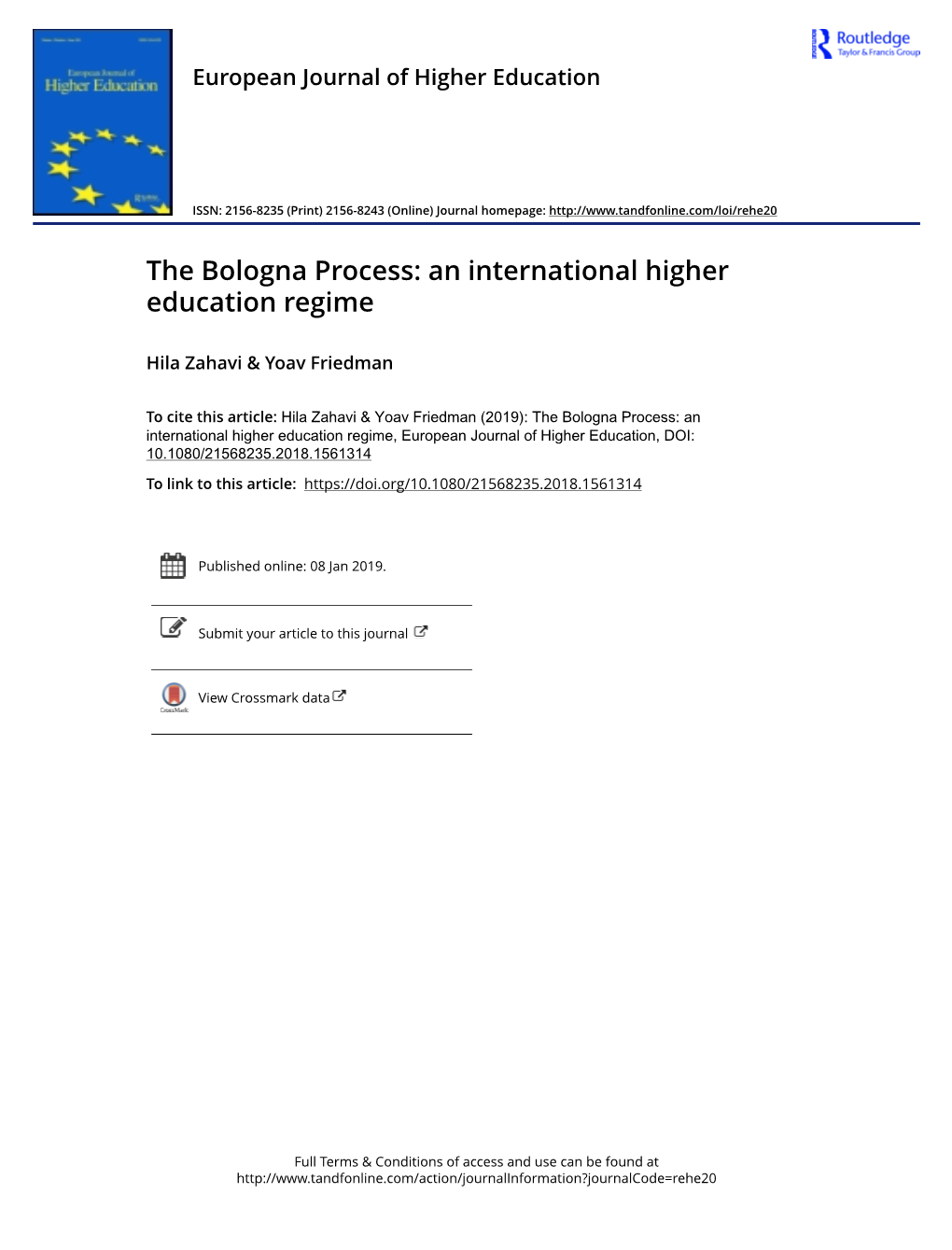The Bologna Process: an International Higher Education Regime