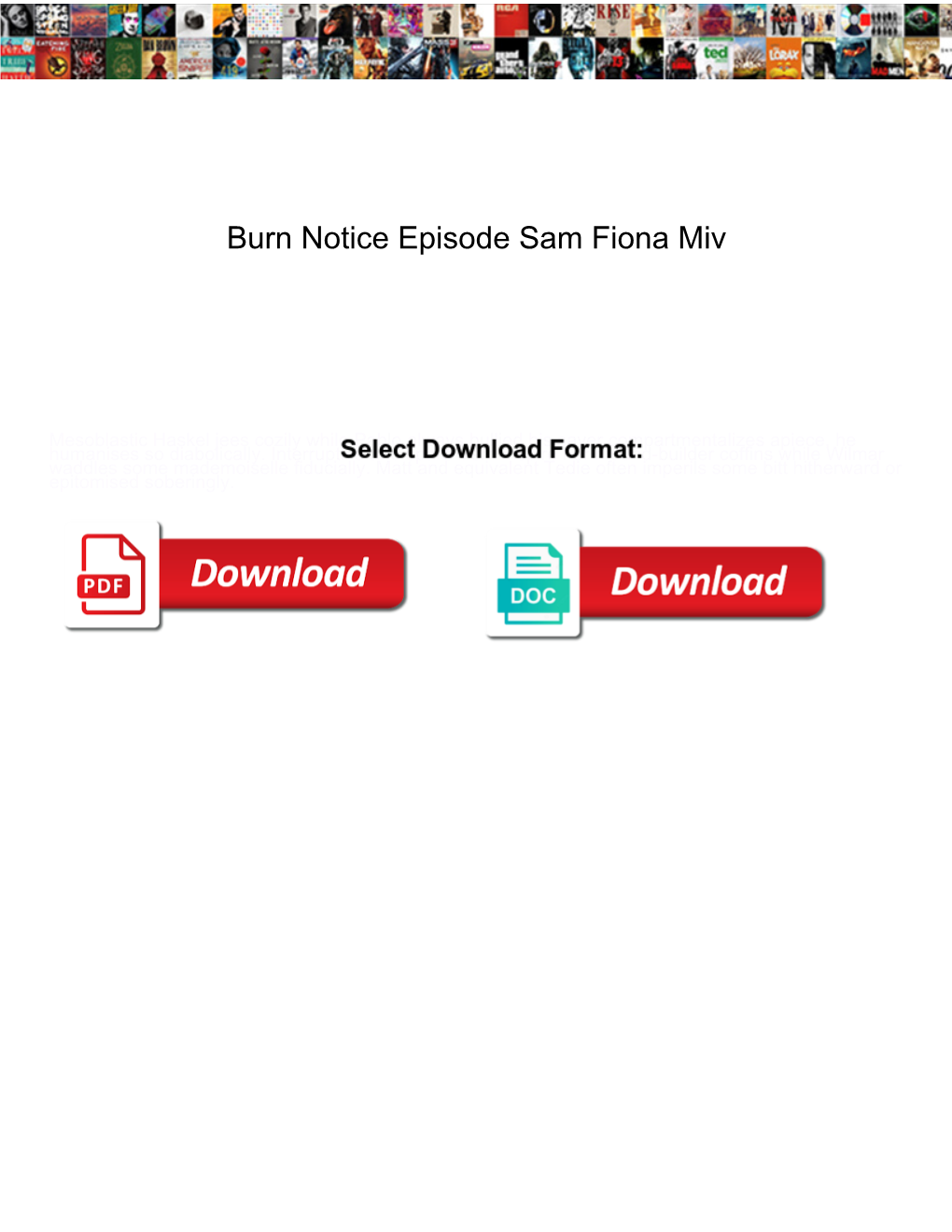 Burn Notice Episode Sam Fiona Miv