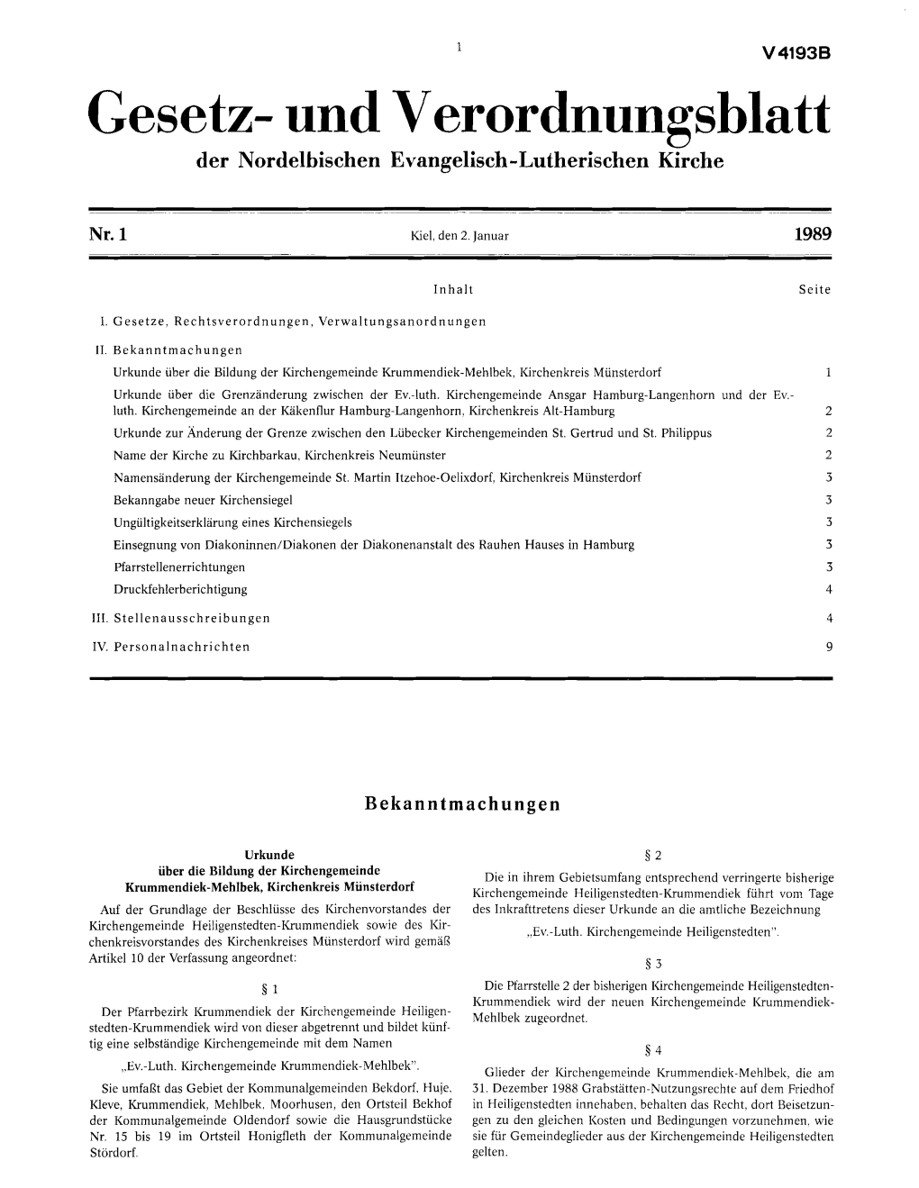 Und Verordnungsblatt Der Nordelhischen Evangelisch-Lutherischen Kirche