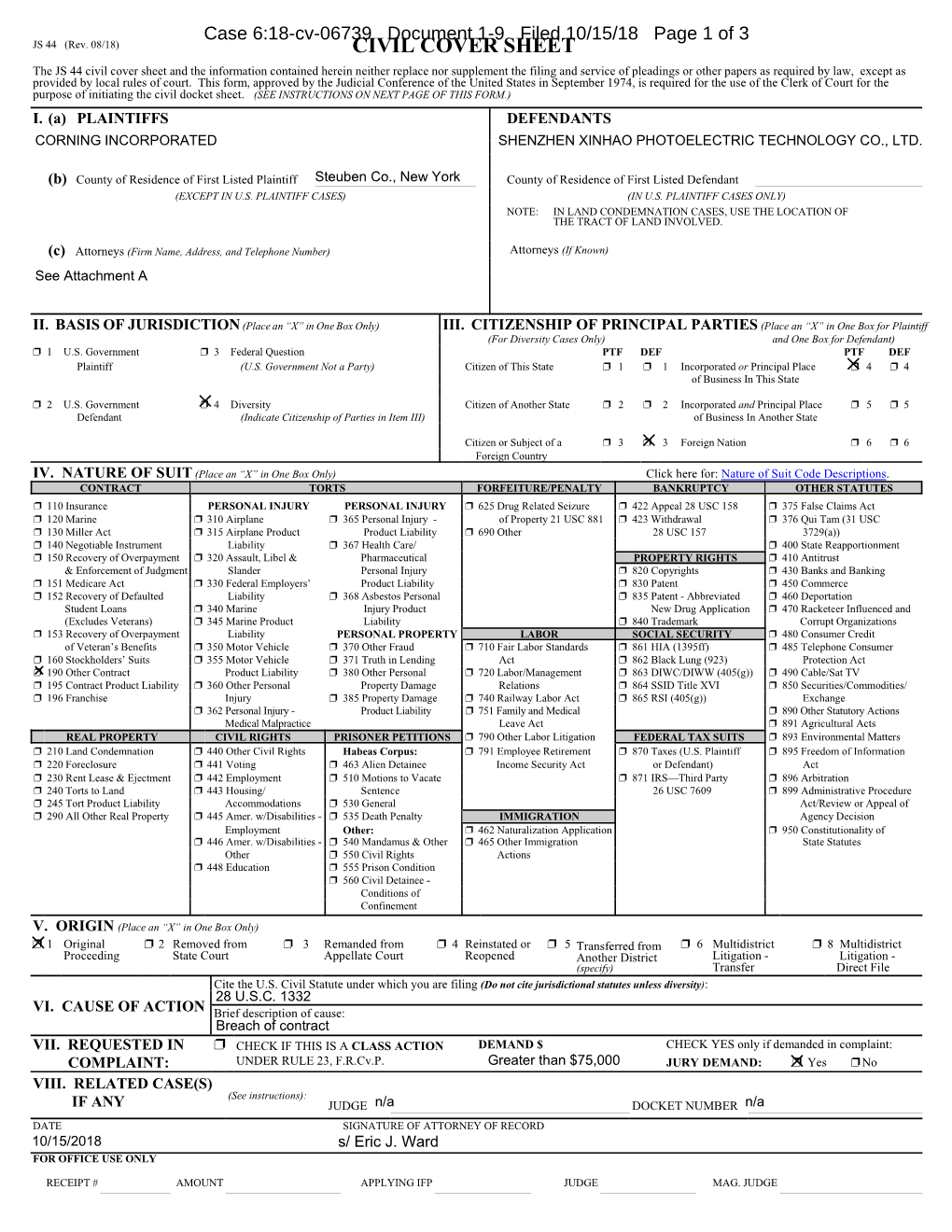 Civil Cover Sheet