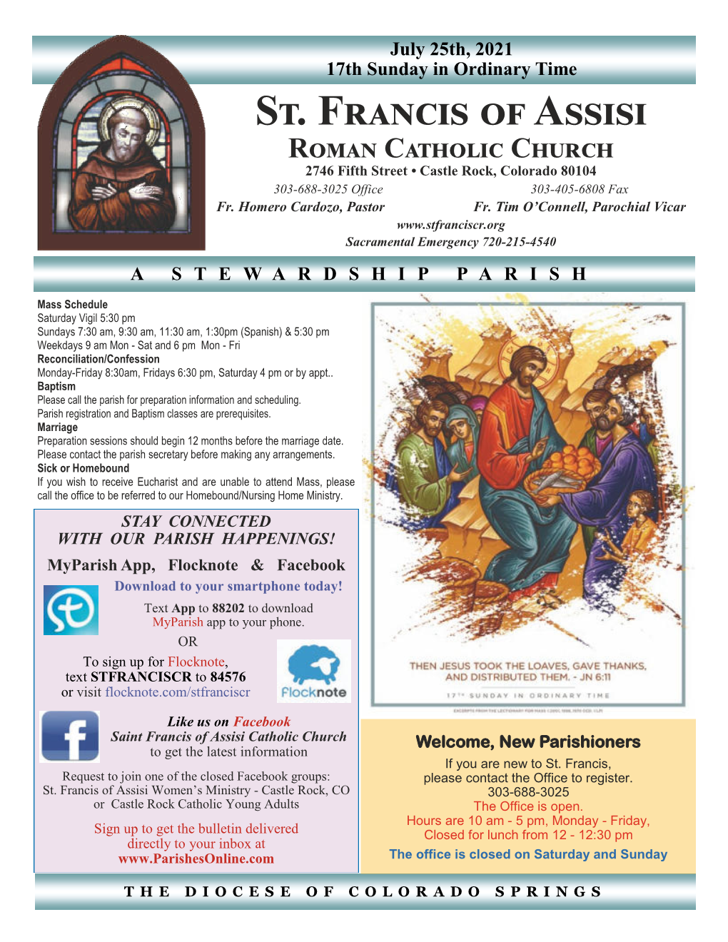 St. Francis of Assisi Roman Catholic Church 2746 Fifth Street • Castle Rock, Colorado 80104 303-688-3025 Office 303-405-6808 Fax Fr