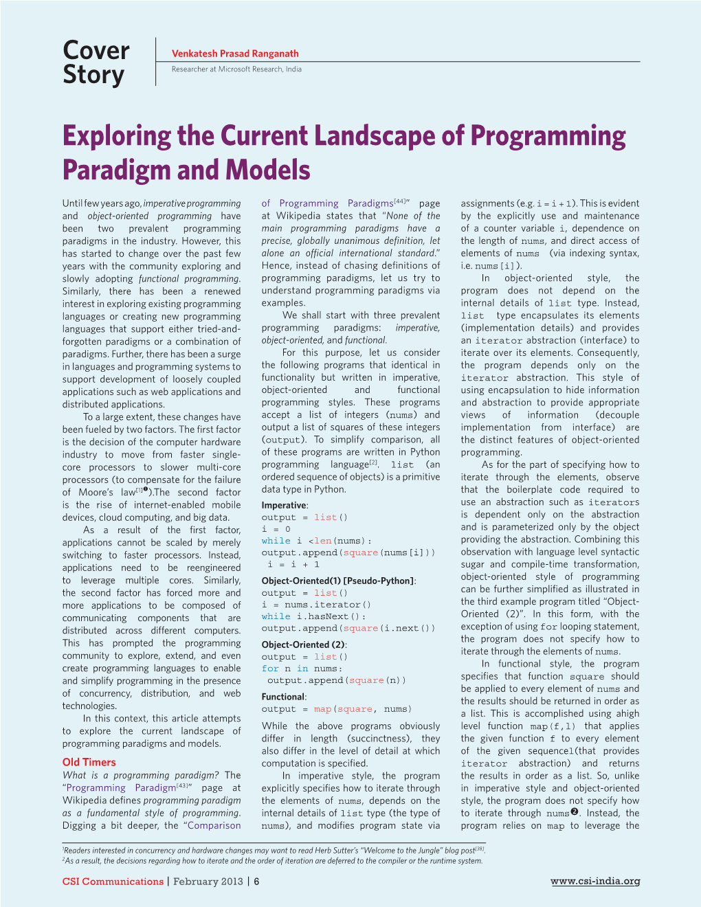 Exploring the Current Landscape of Programming Paradigm and Models