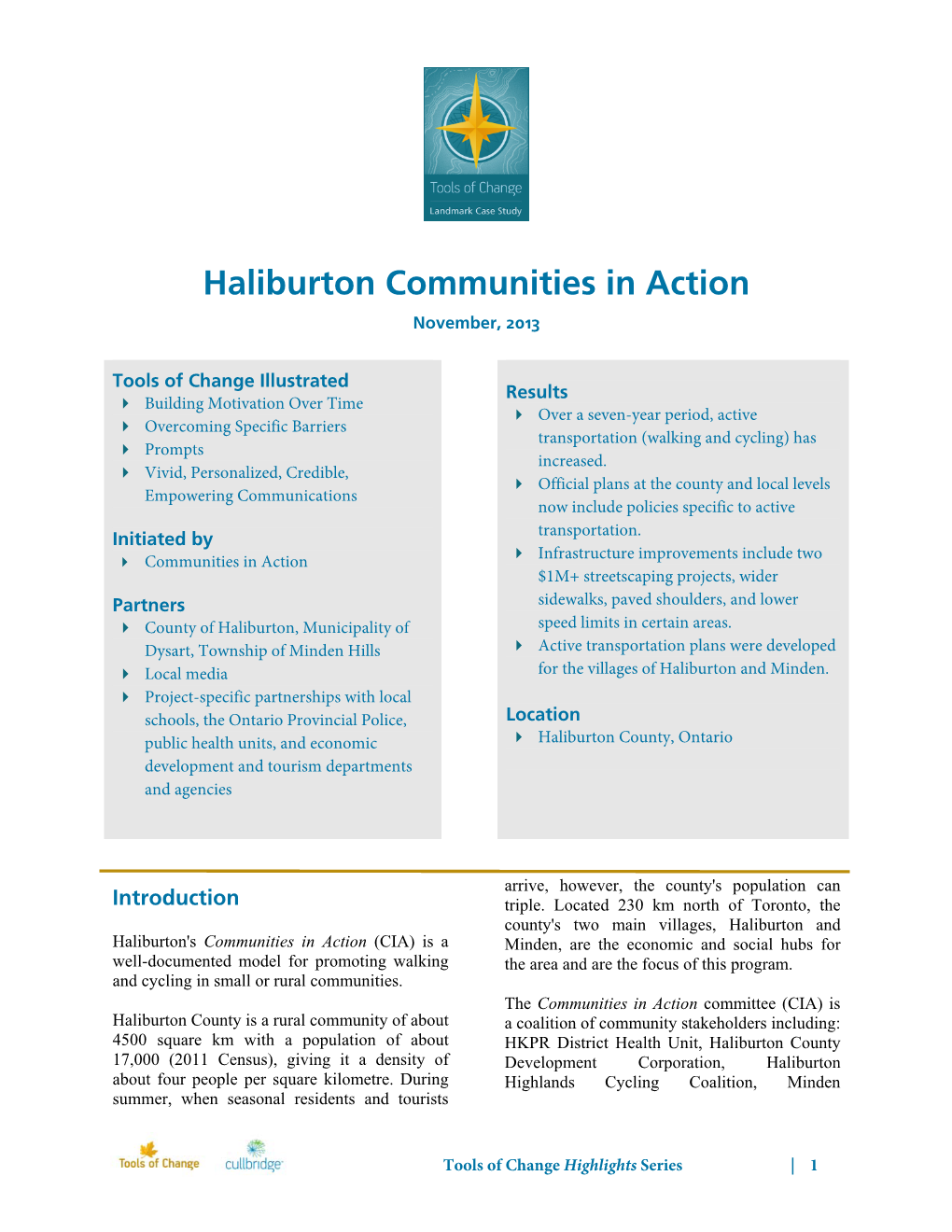 Haliburton Communities in Action November, 2013