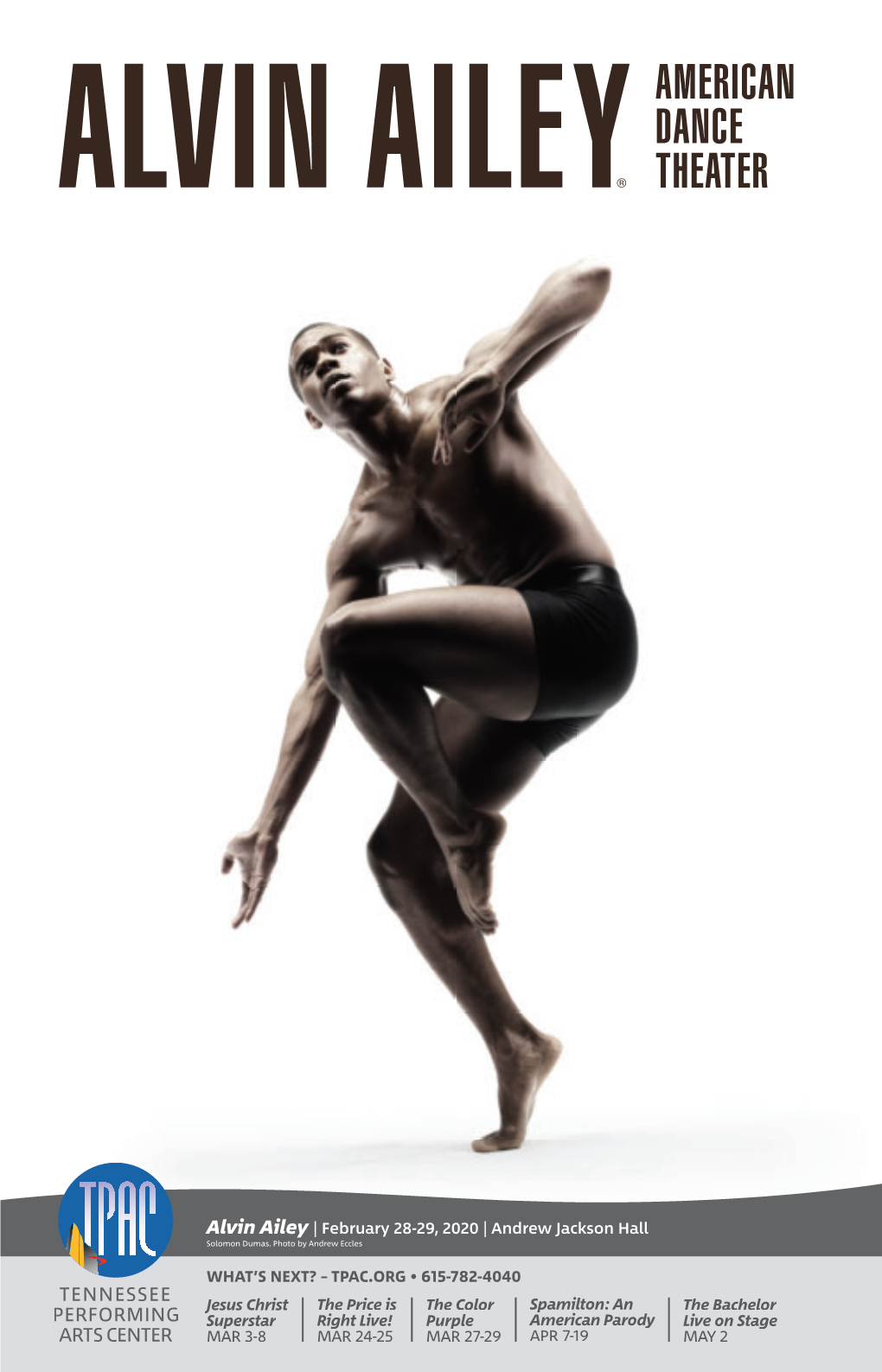 Alvin Ailey | February 28-29, 2020 | Andrew Jackson Hall Solomon Dumas