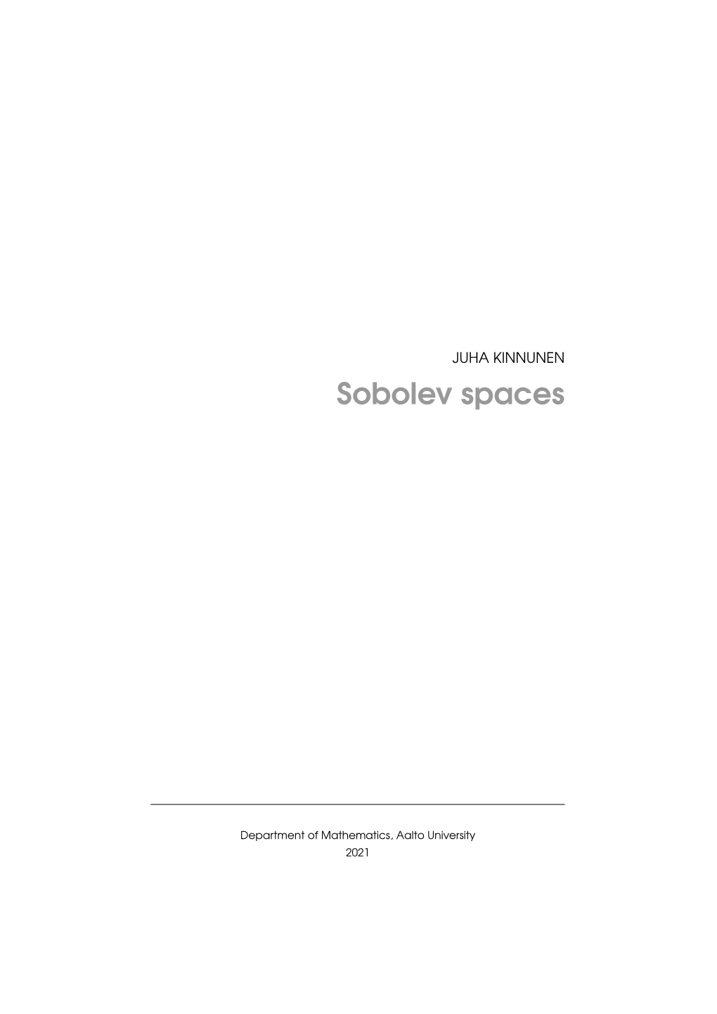 Sobolev Spaces