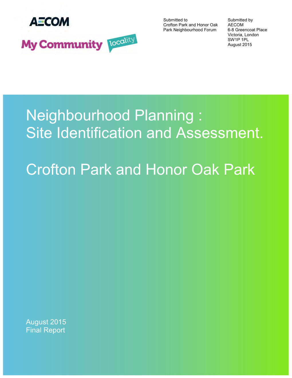 Neighbourhood Planning : Site Identification and Assessment