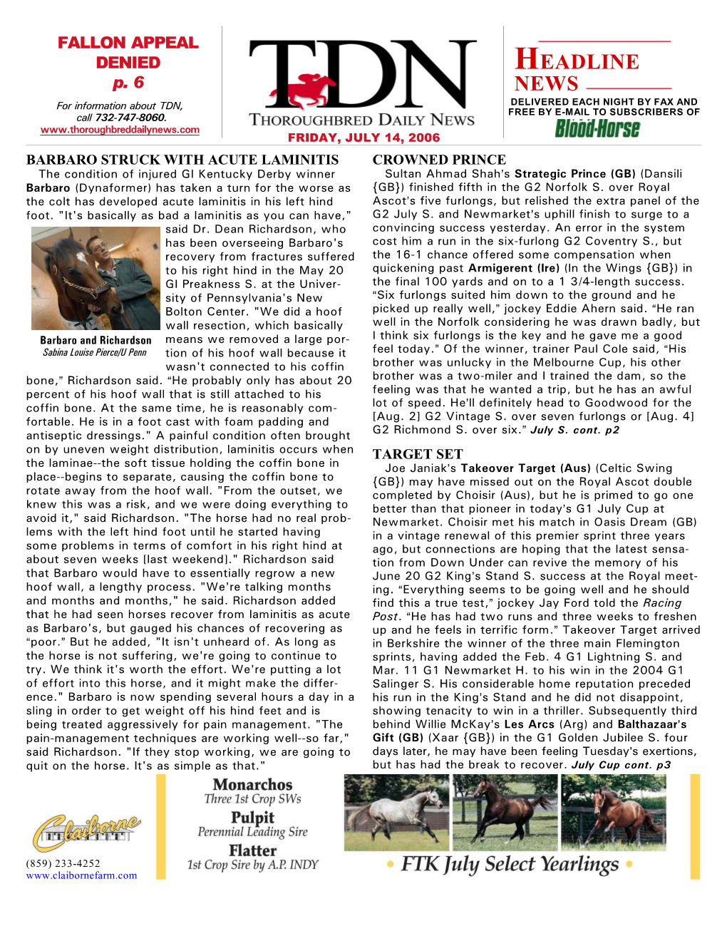 HEADLINE NEWS • 7/14/06 • PAGE 2 of 8