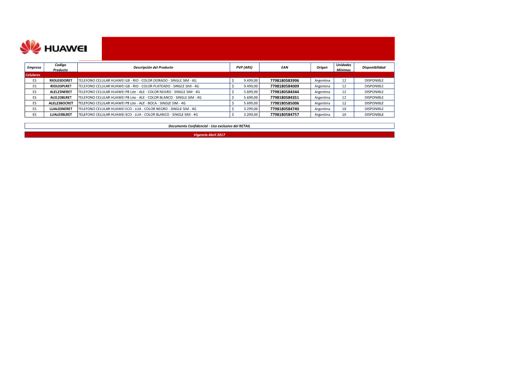 Lista De Precios Huawei 21-3