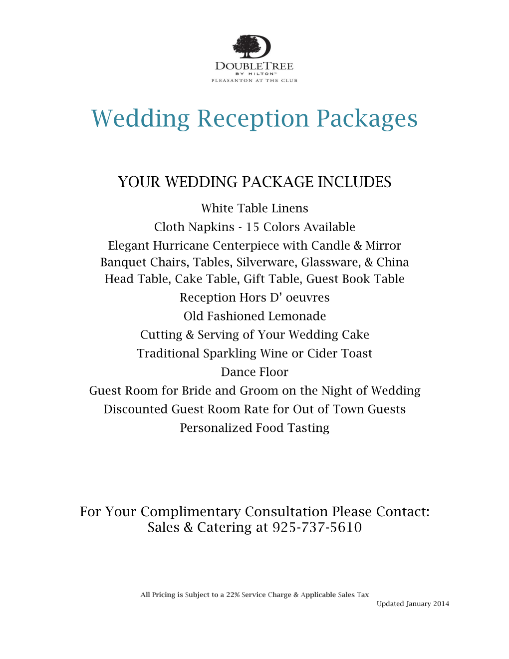 Wedding Reception Packages