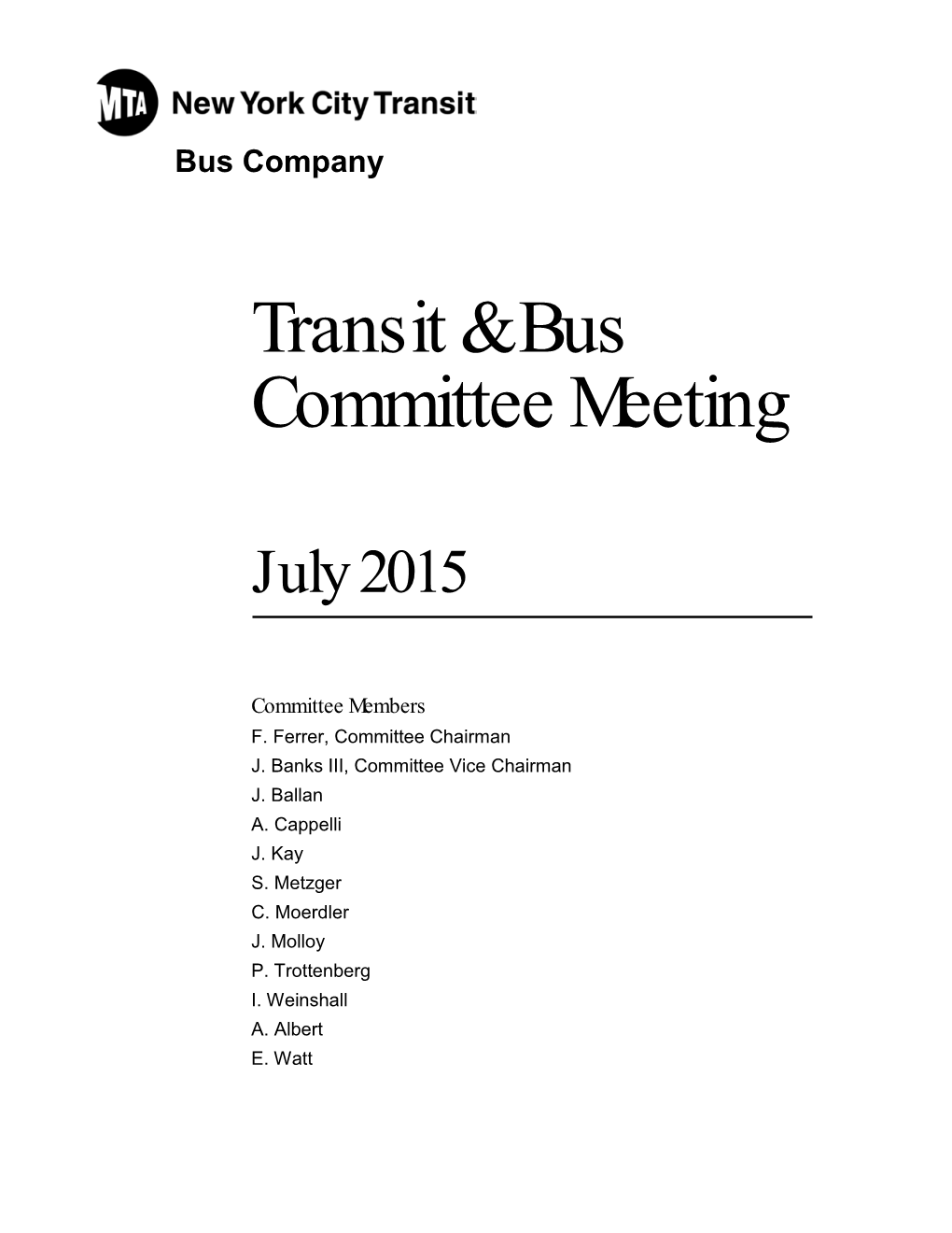 Transit & Bus Committee Meeting