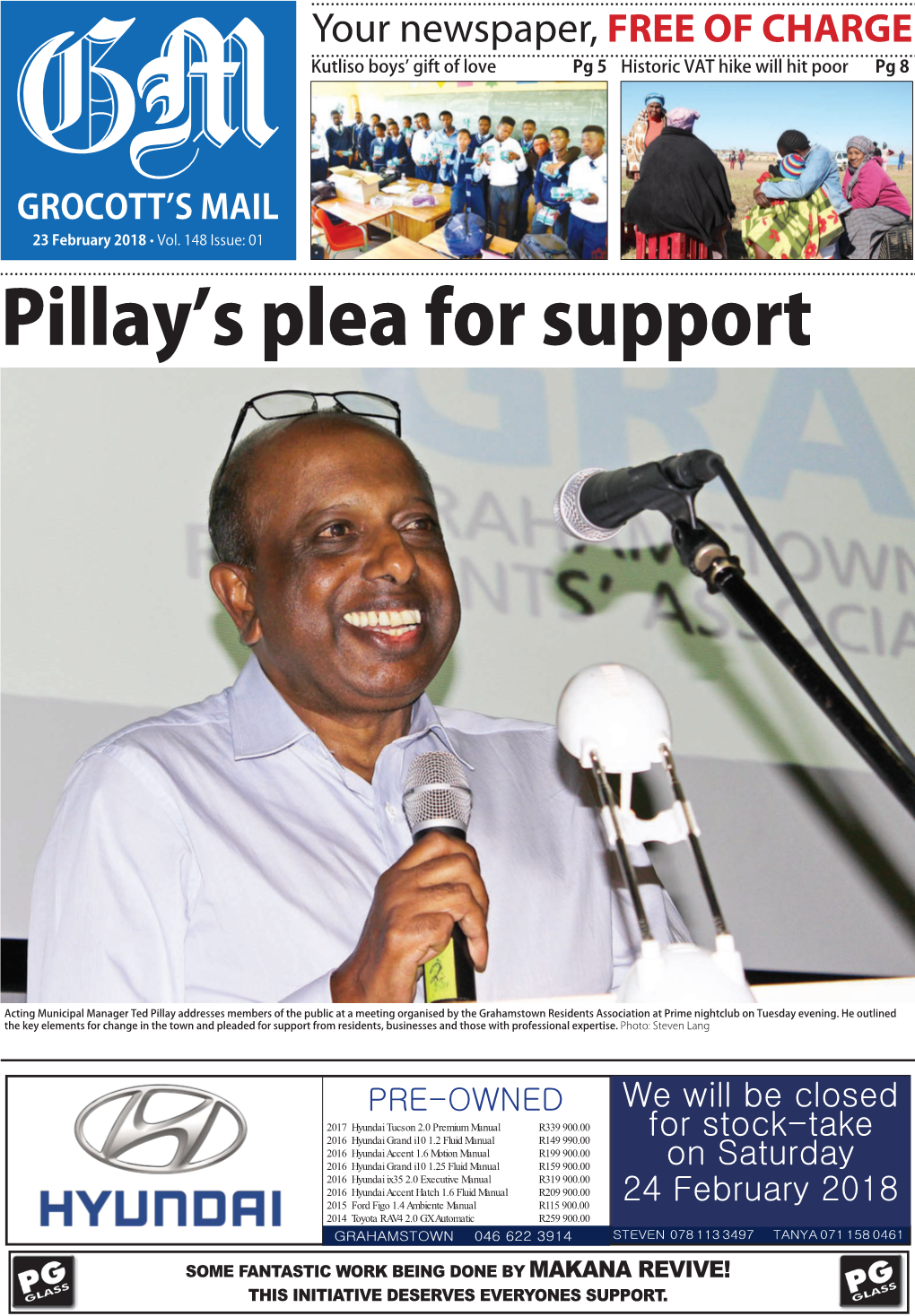 Pillay's Plea for Support