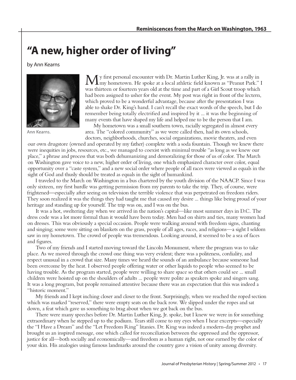 “A New, Higher Order of Living” by Ann Kearns