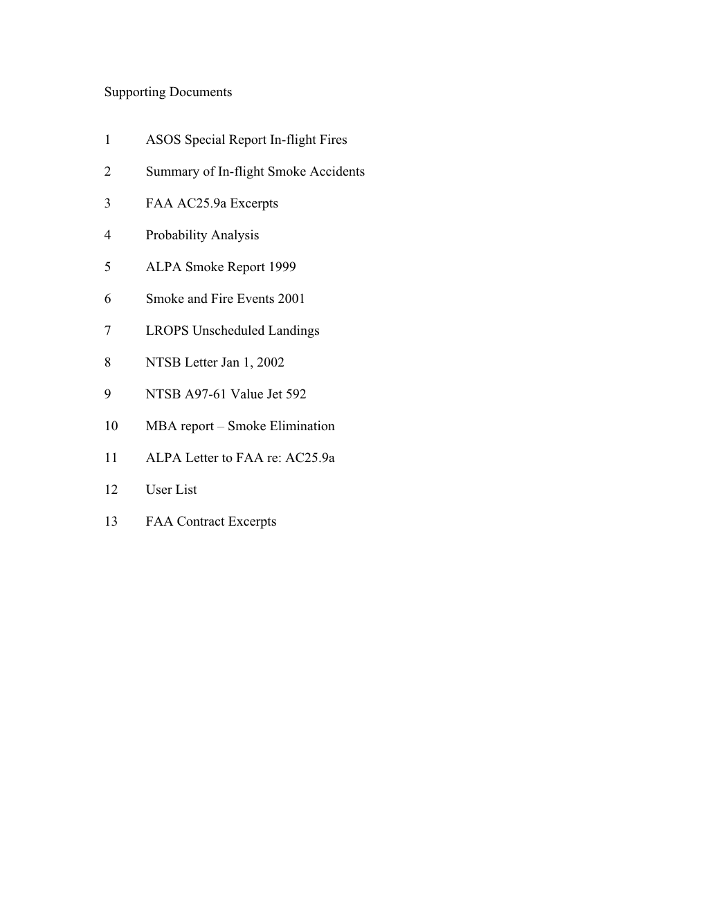 Supporting Documents 1 ASOS Special Report In-Flight Fires 2