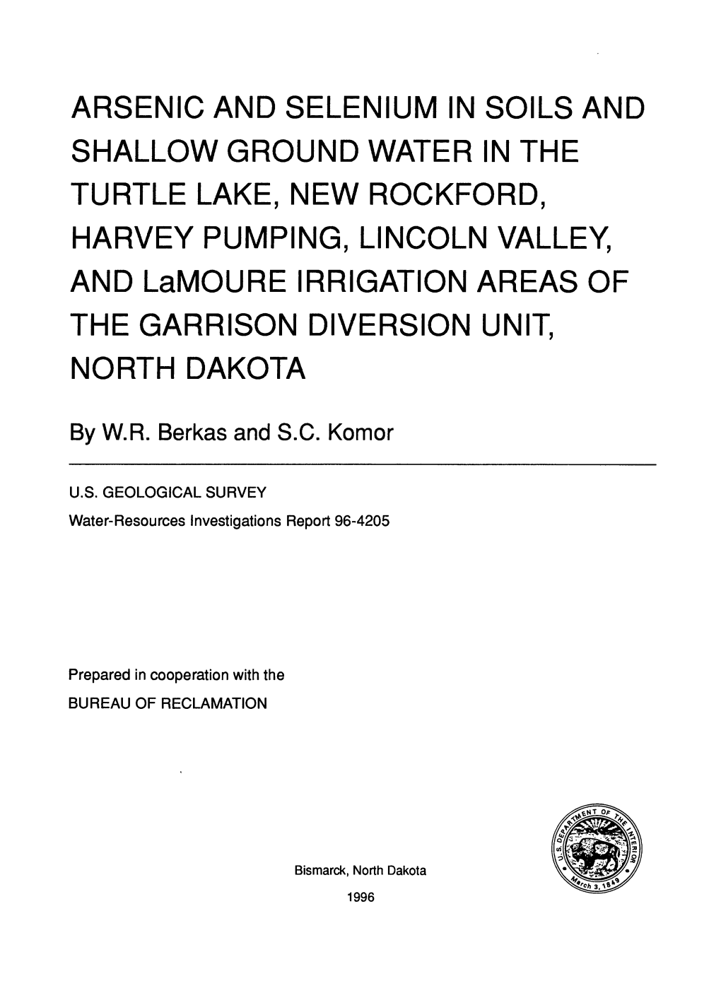 Arsenic and Selenium in Soils and Shallow Ground Water in the Turtle