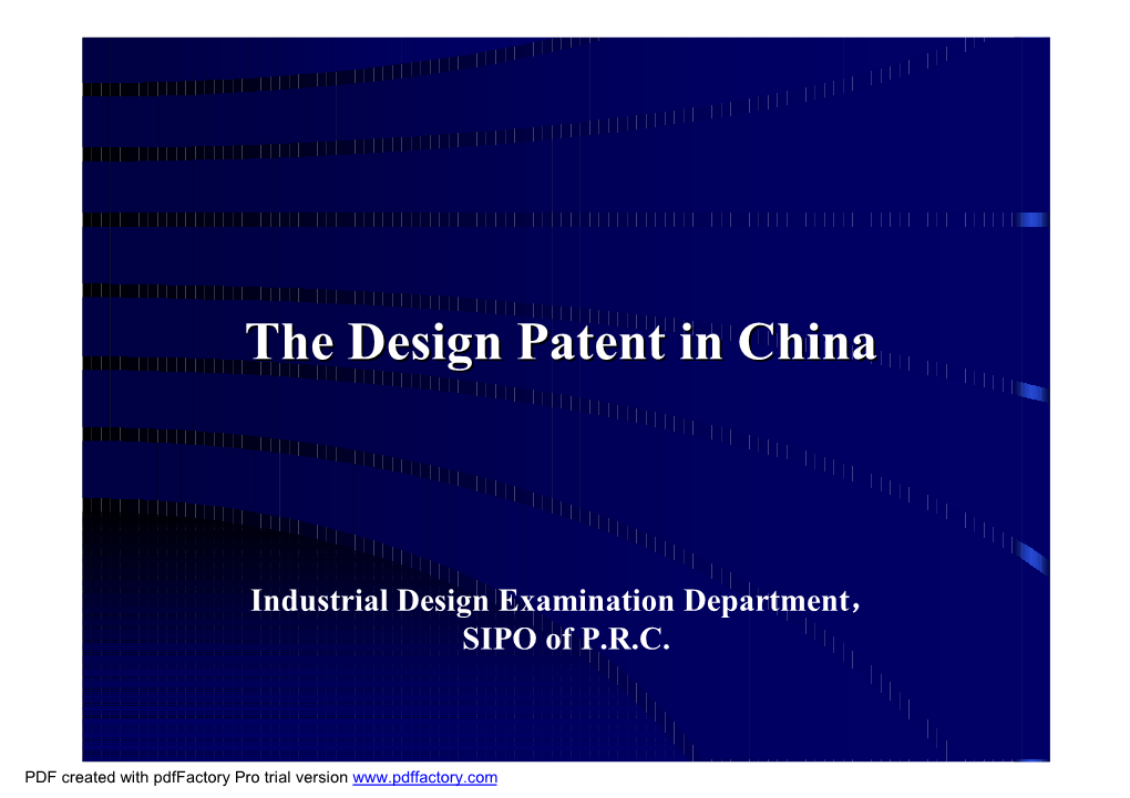 The Design Patent in China