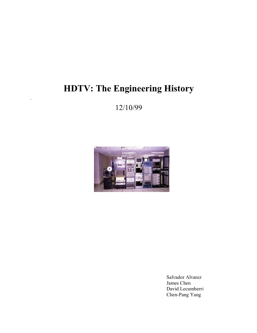 HDTV: the Engineering History