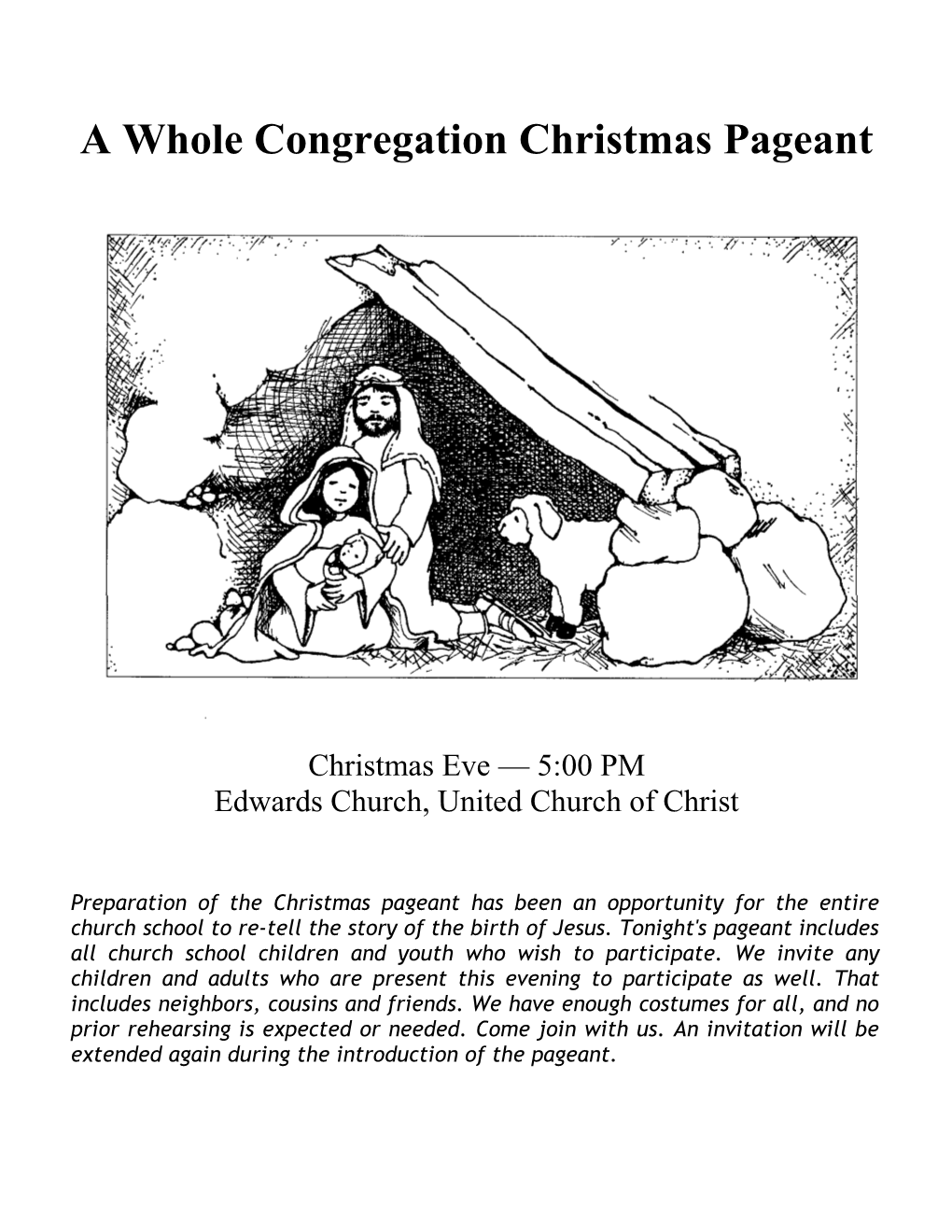 A Whole Congregation Christmas Pageant