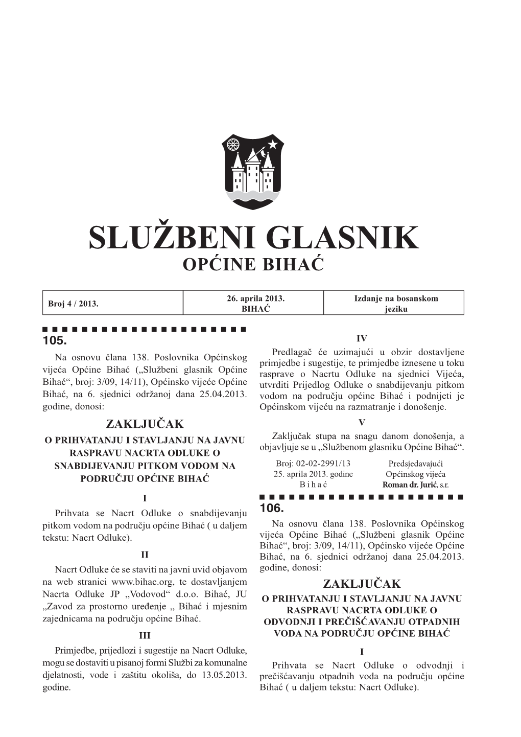 Službeni Glasnik Općine Bihać