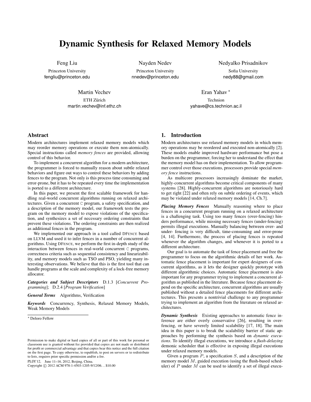 Dynamic Synthesis for Relaxed Memory Models