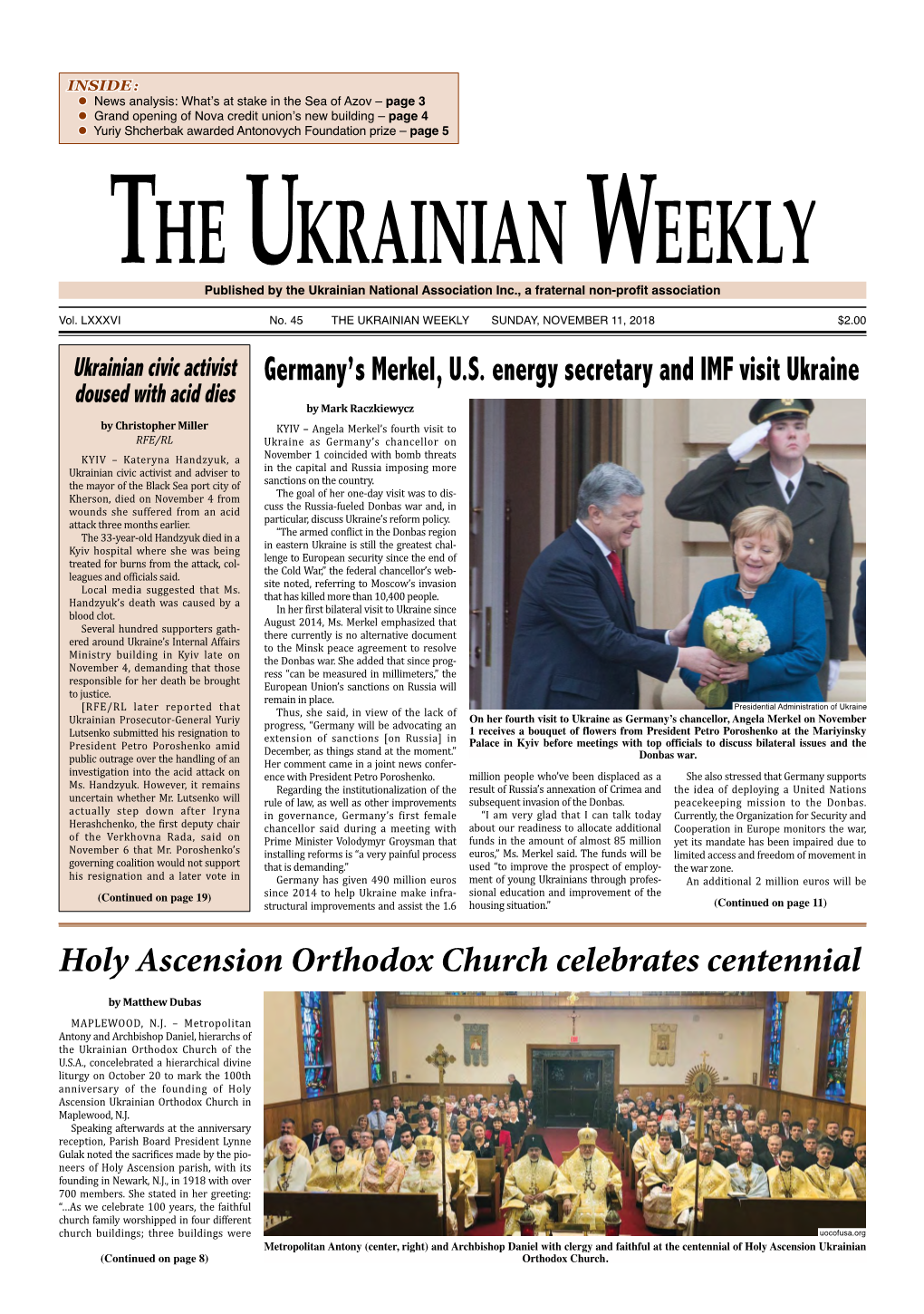 The Ukrainian Weekly, 2018