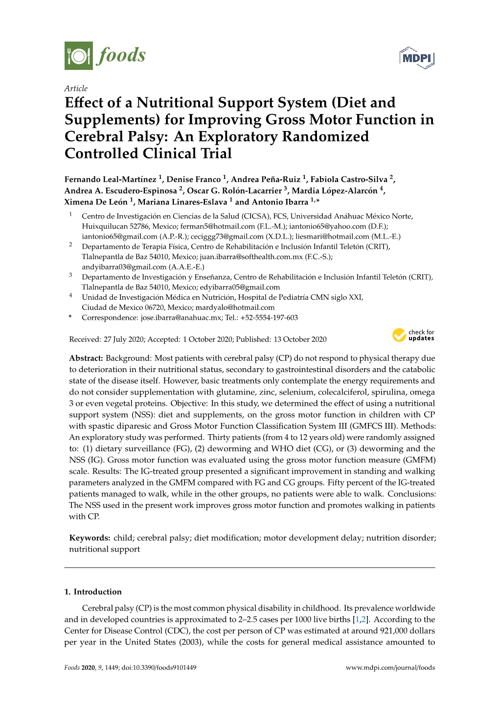 For Improving Gross Motor Function in Cerebral Palsy: an Exploratory Randomized Controlled Clinical Trial