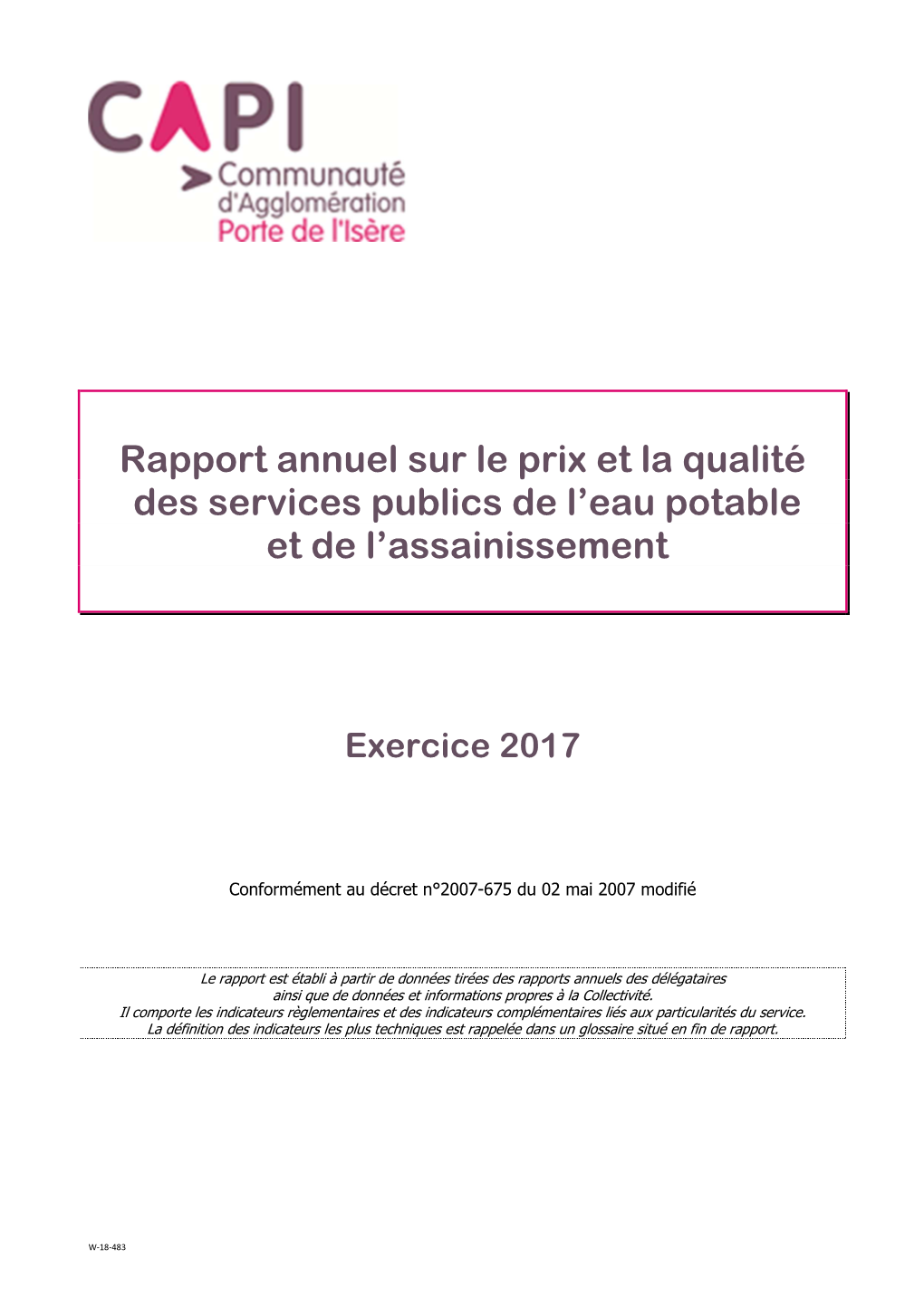 Rapport Annuel Sur Le Prix Et La Qualité Des Services Publics De L'eau