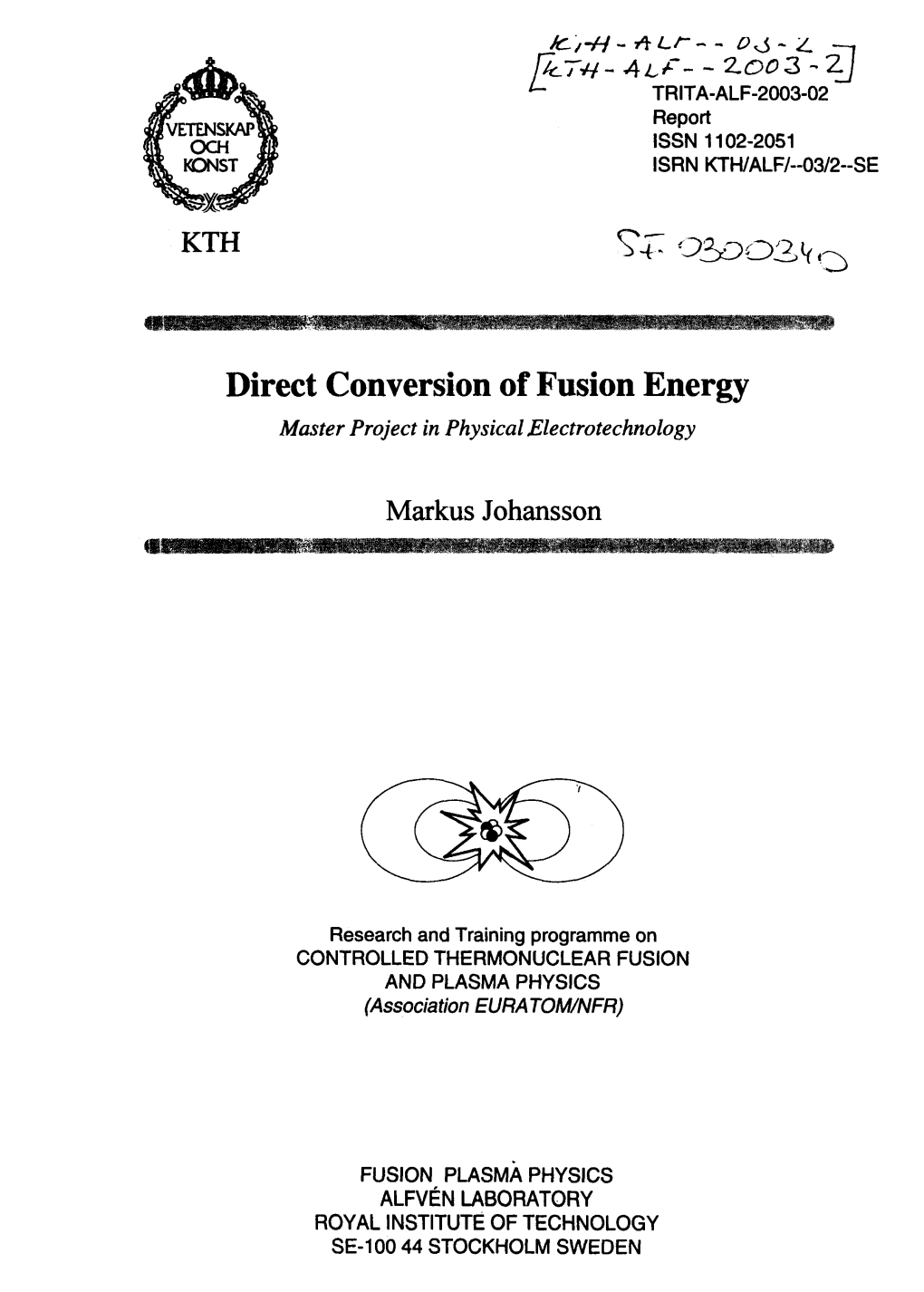 Direct Conversion of Fusion Energy Master Project in Physicalelectrotechnology