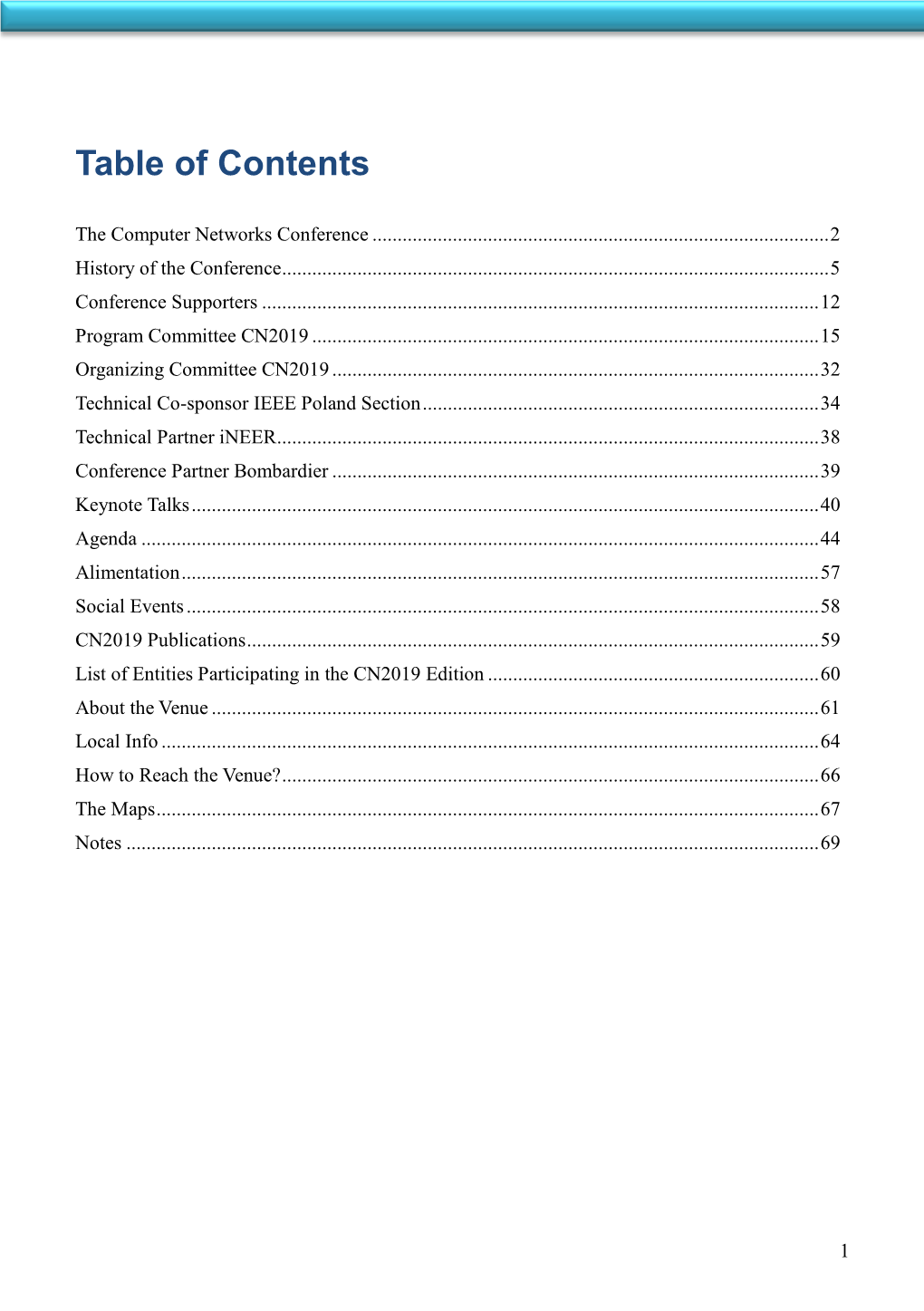 Table of Contents